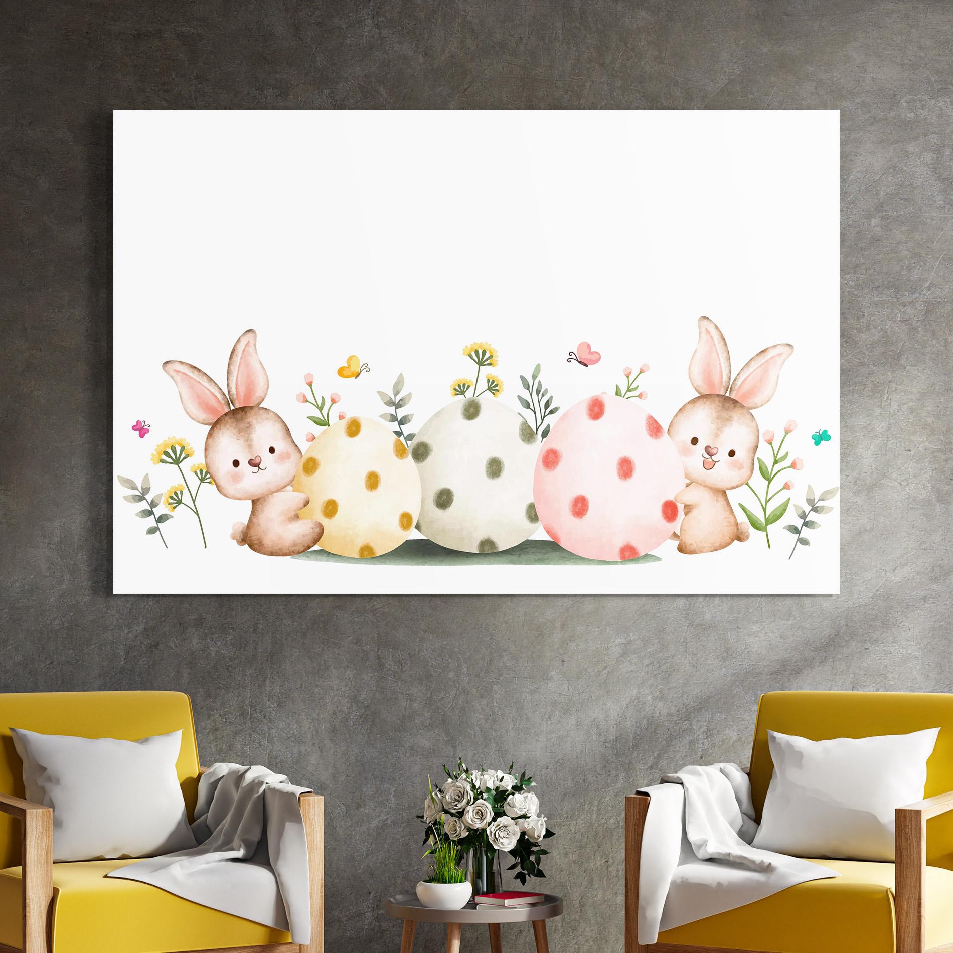 Стъклена картина Butterfly Rabbit mockup 4