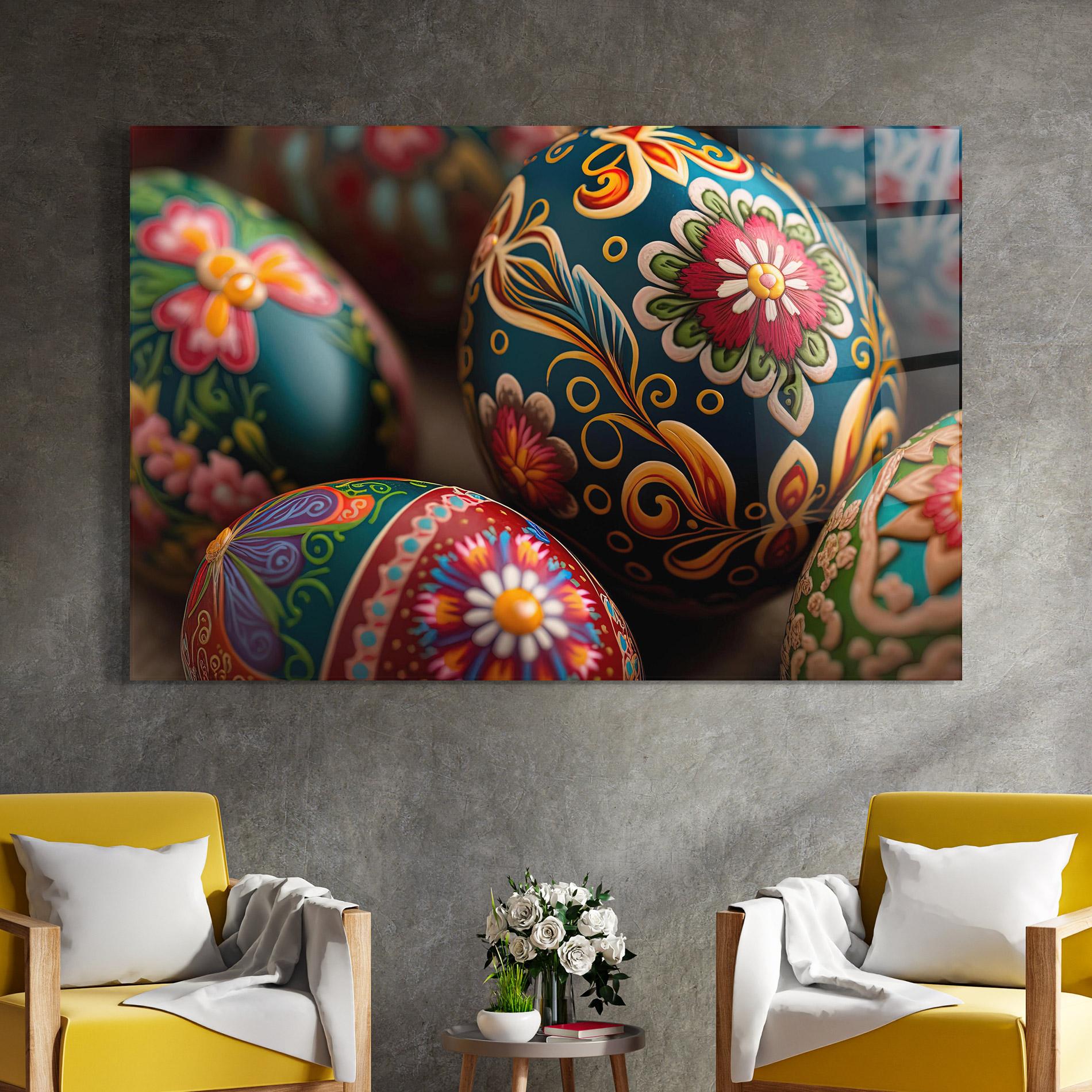Стъклена картина Traditional Painted Eggs mockup 4