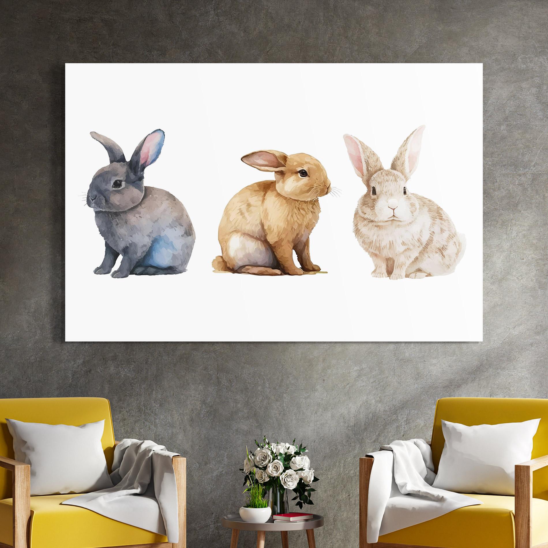 Стъклена картина Tree Easter Bunnies mockup 4