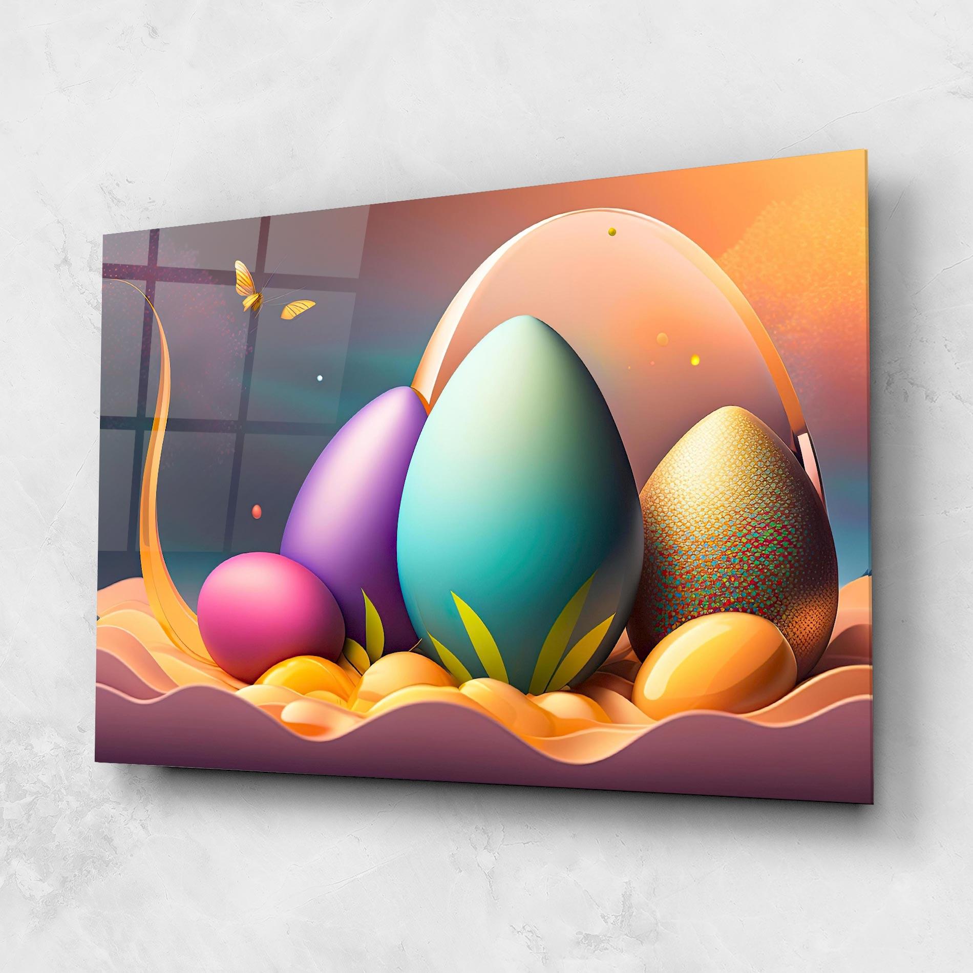 Стъклена картина Big Blue Easter Egg mockup 1