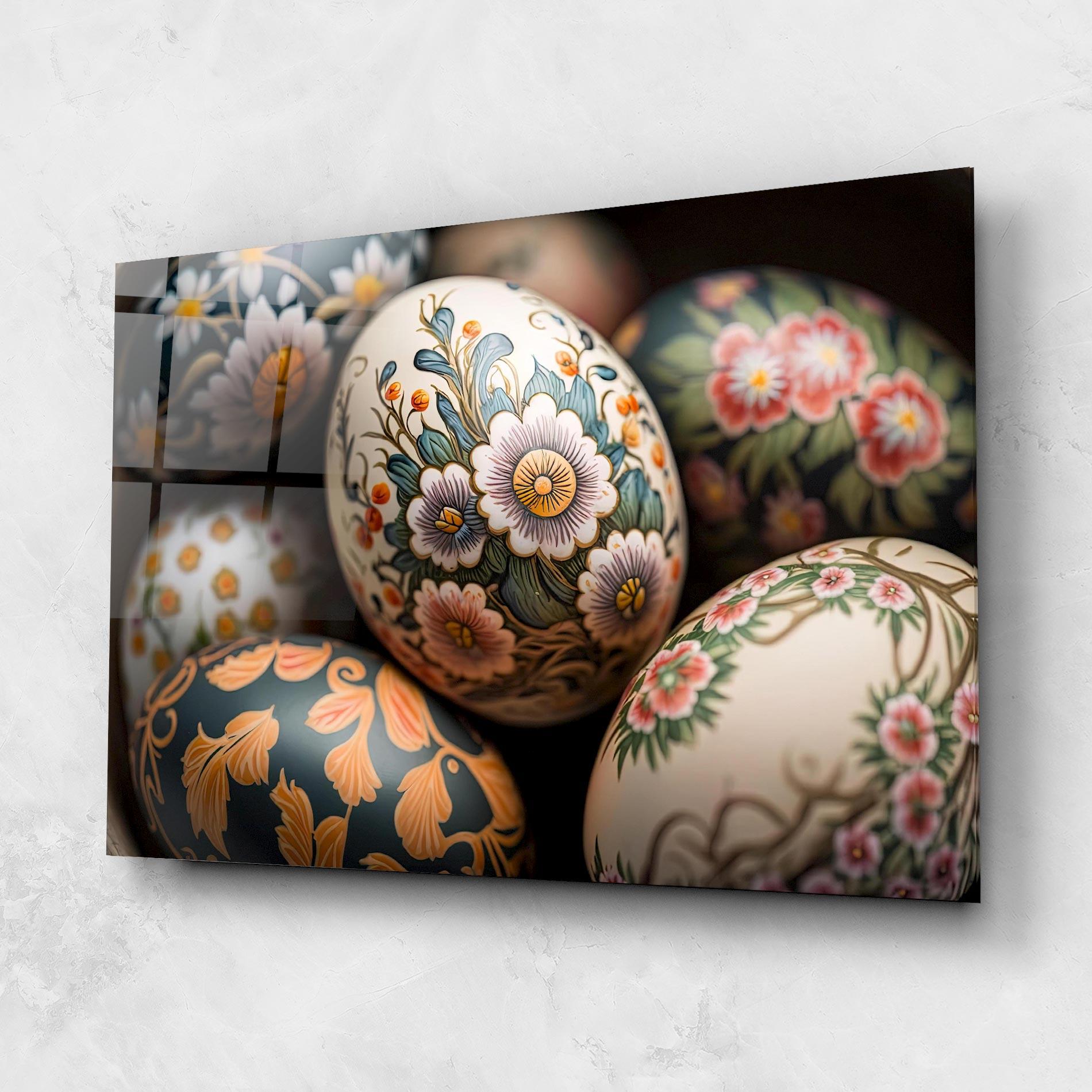 Стъклена картина Floral Painted Eggs mockup 1