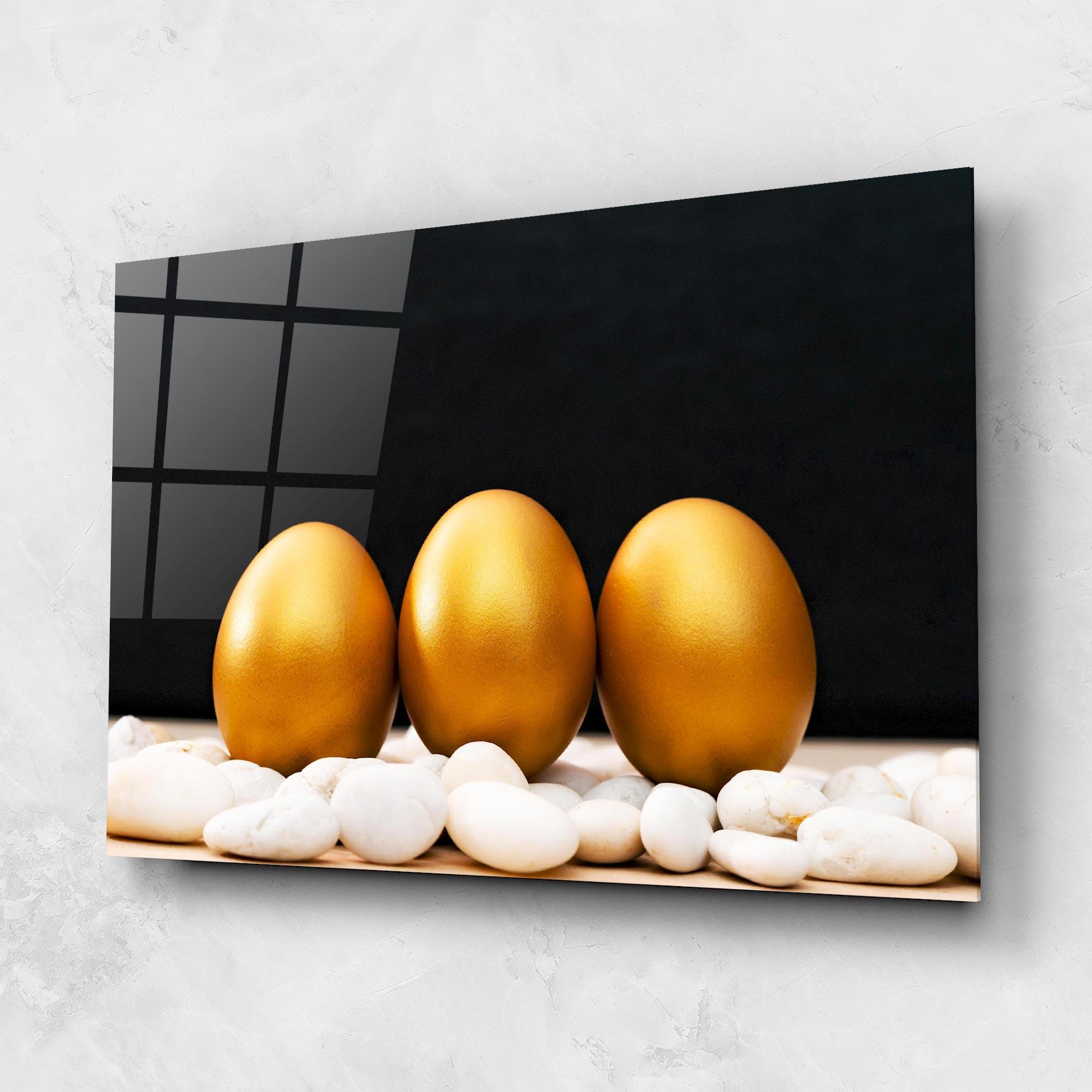 Стъклена картина Golden Easter Egg mockup 1
