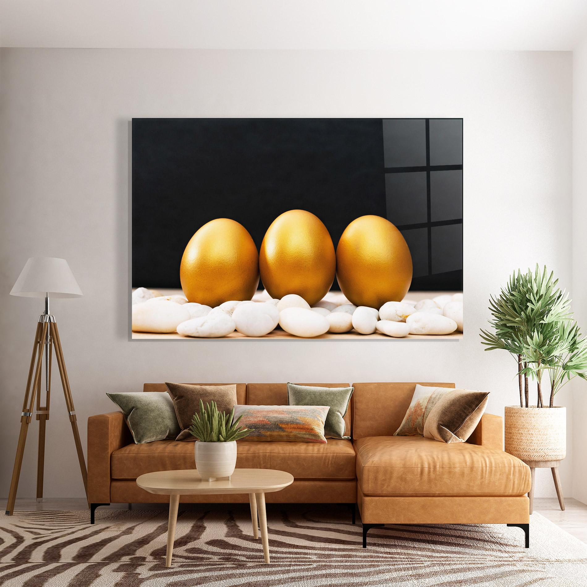 Стъклена картина Golden Easter Egg mockup 7