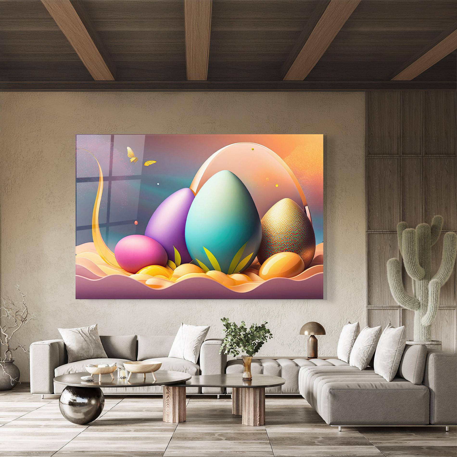 Стъклена картина Big Blue Easter Egg mockup 8