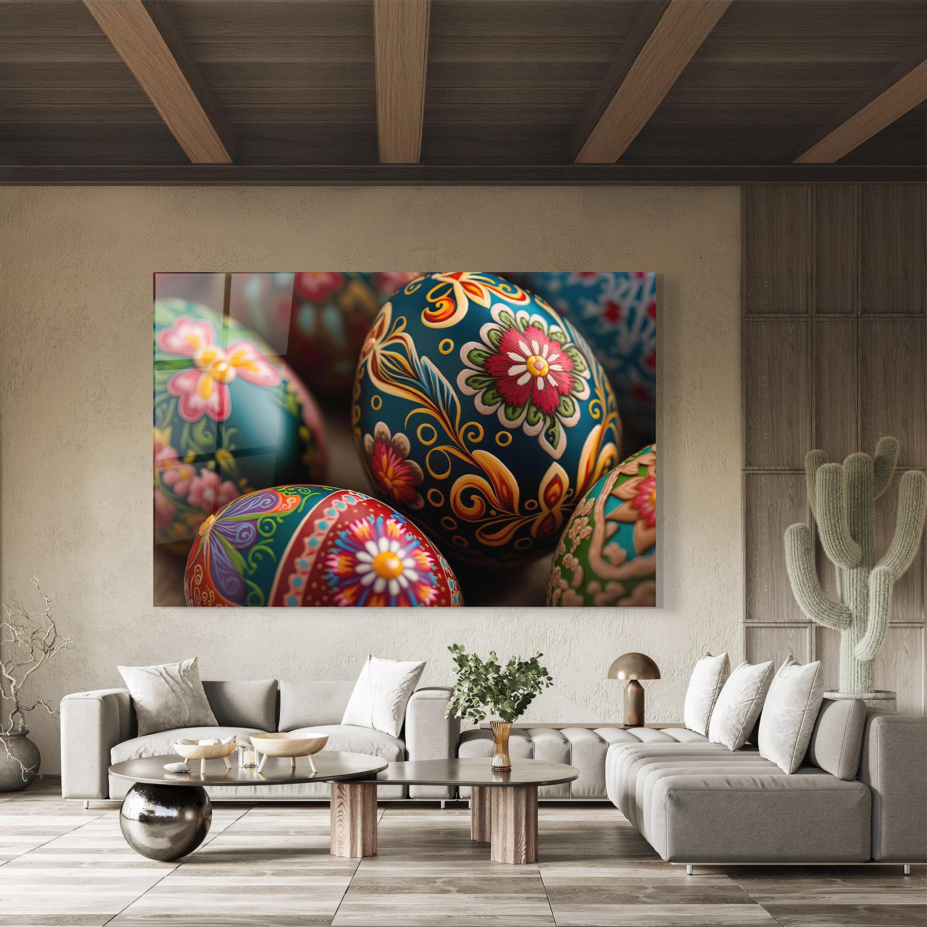 Стъклена картина Traditional Painted Eggs mockup 8