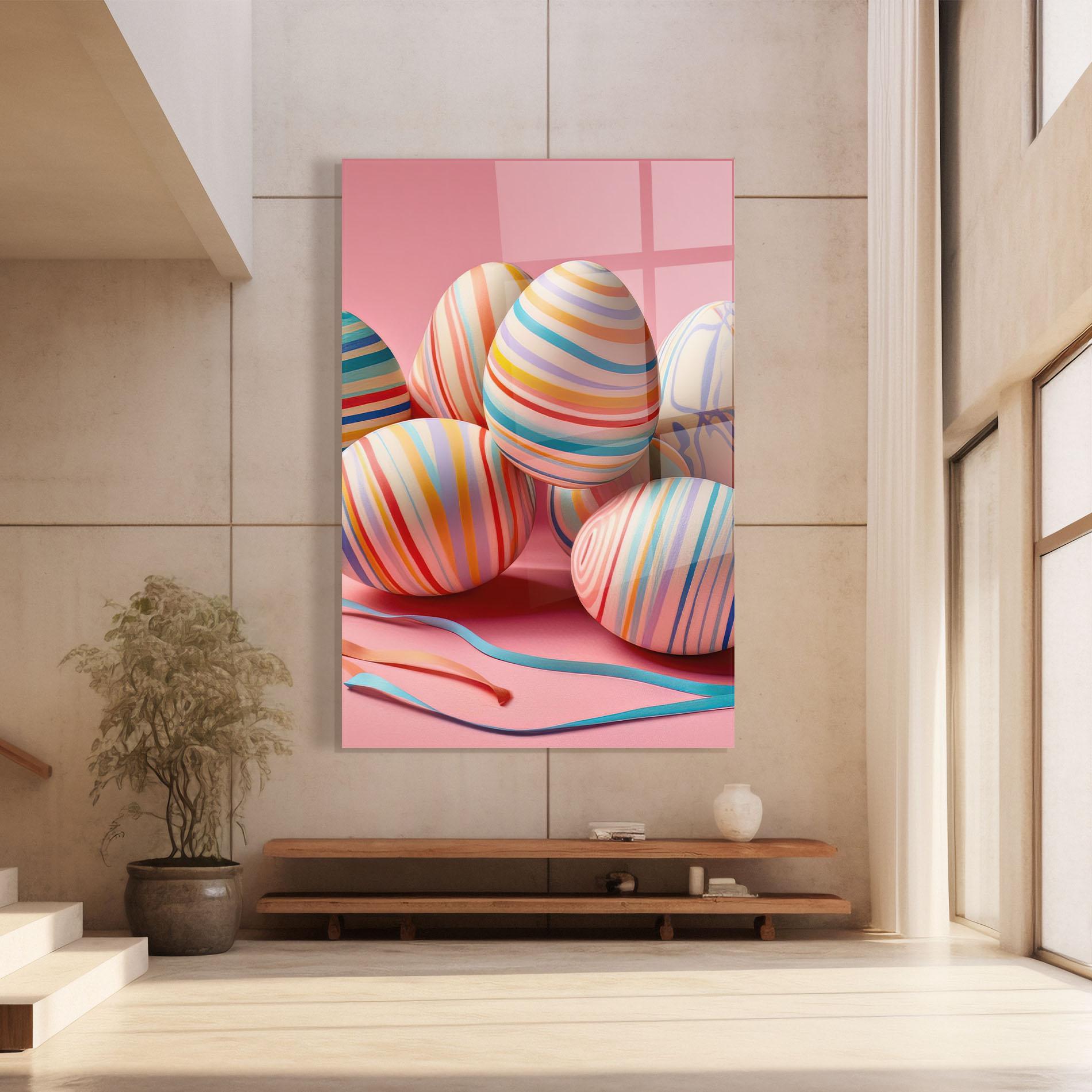 Стъклена картина Easter Eggs Ribbons mockup 8