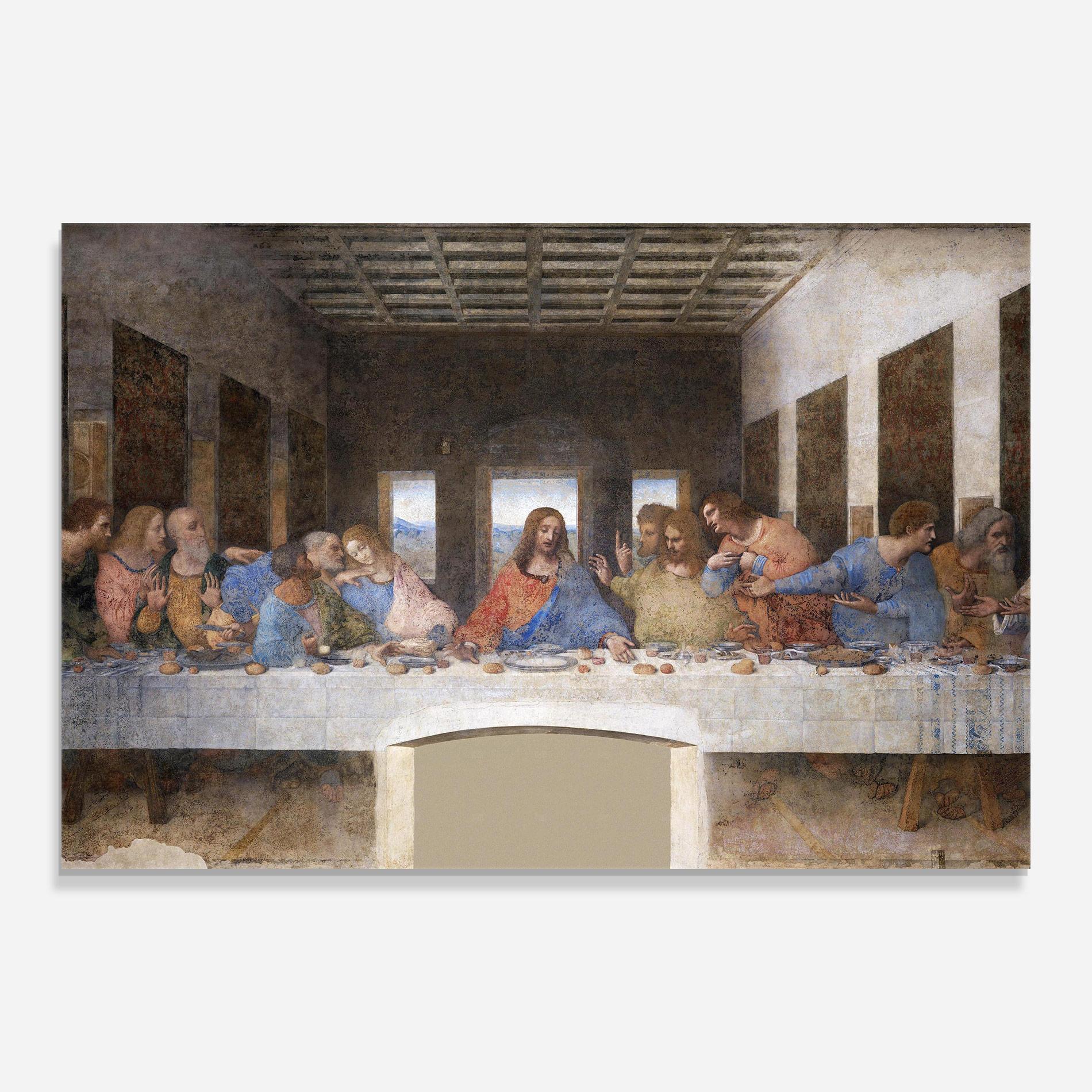 Стъклена картина Jesus Eating mockup 0
