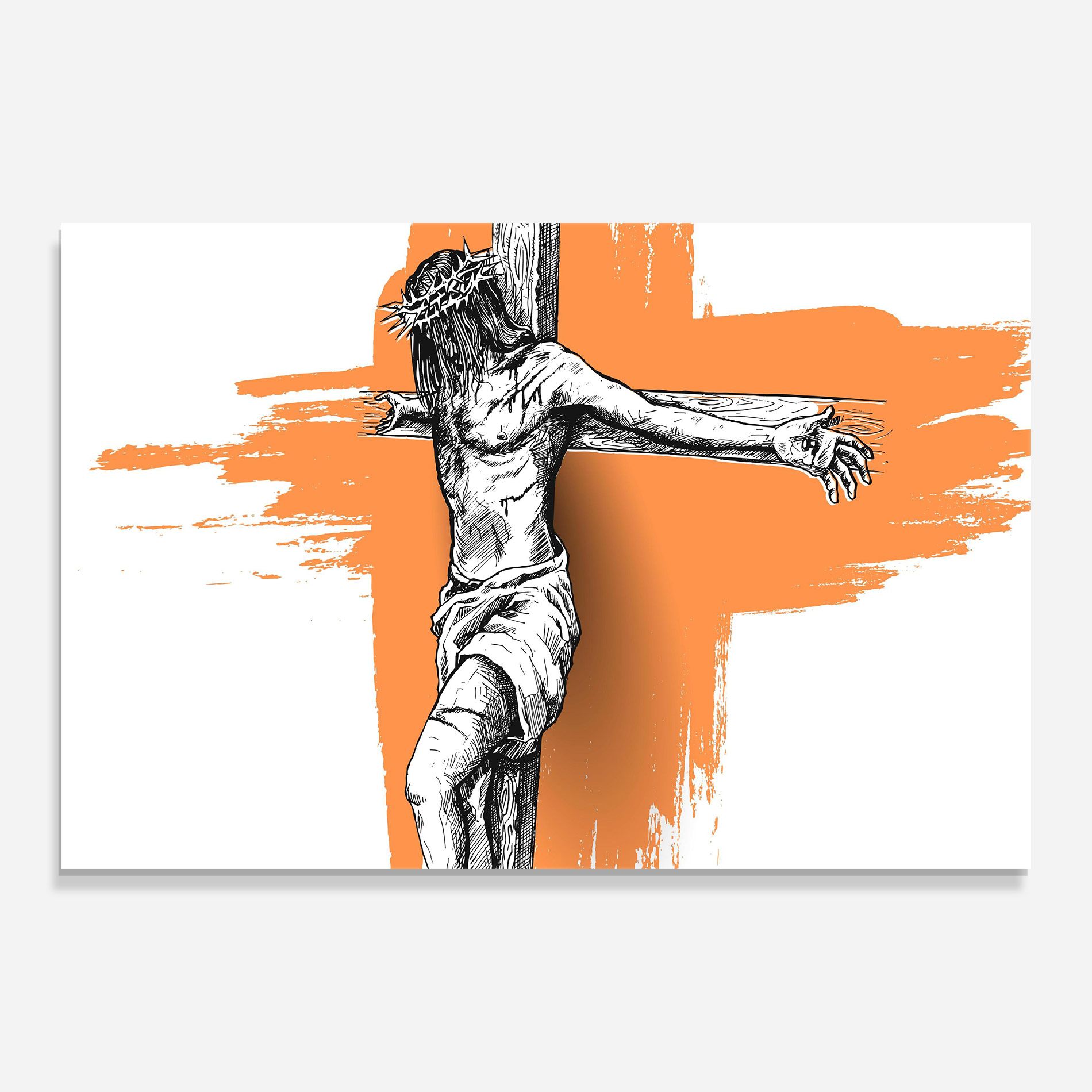 Orange Art Jesus mockup 0
