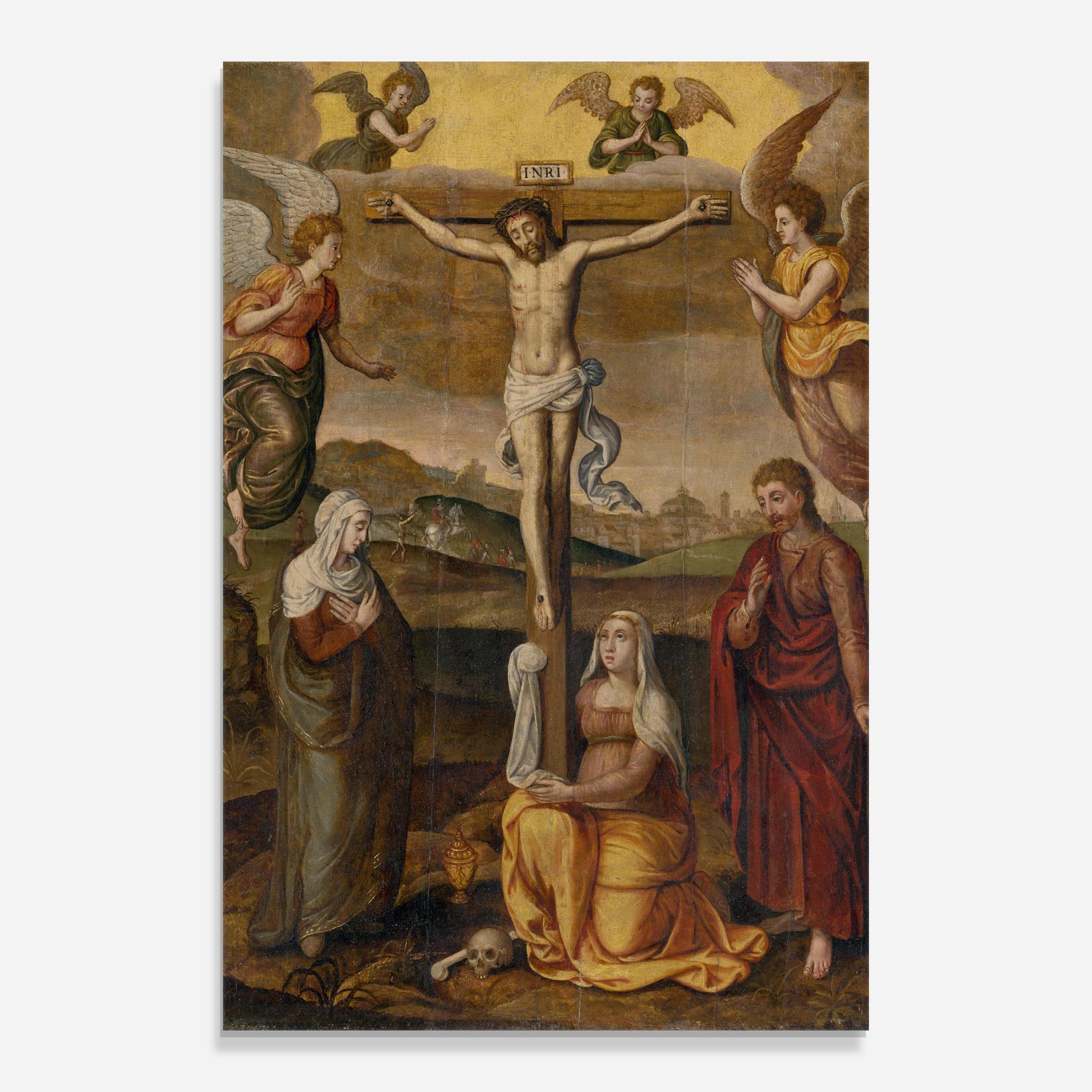 Стъклена картина Holding Cross Jesus mockup 0