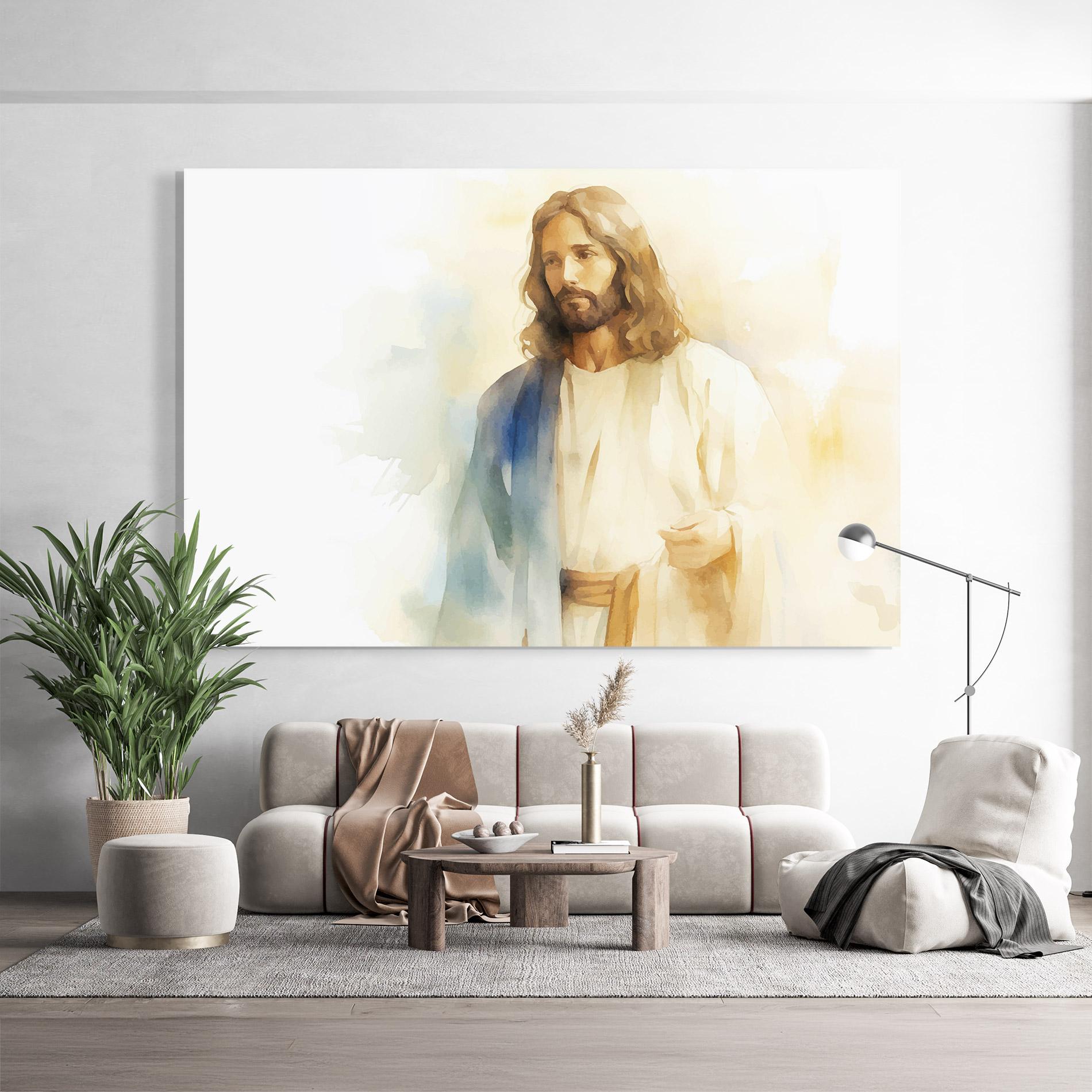 Стъклена картина Jesus Light Art mockup 9
