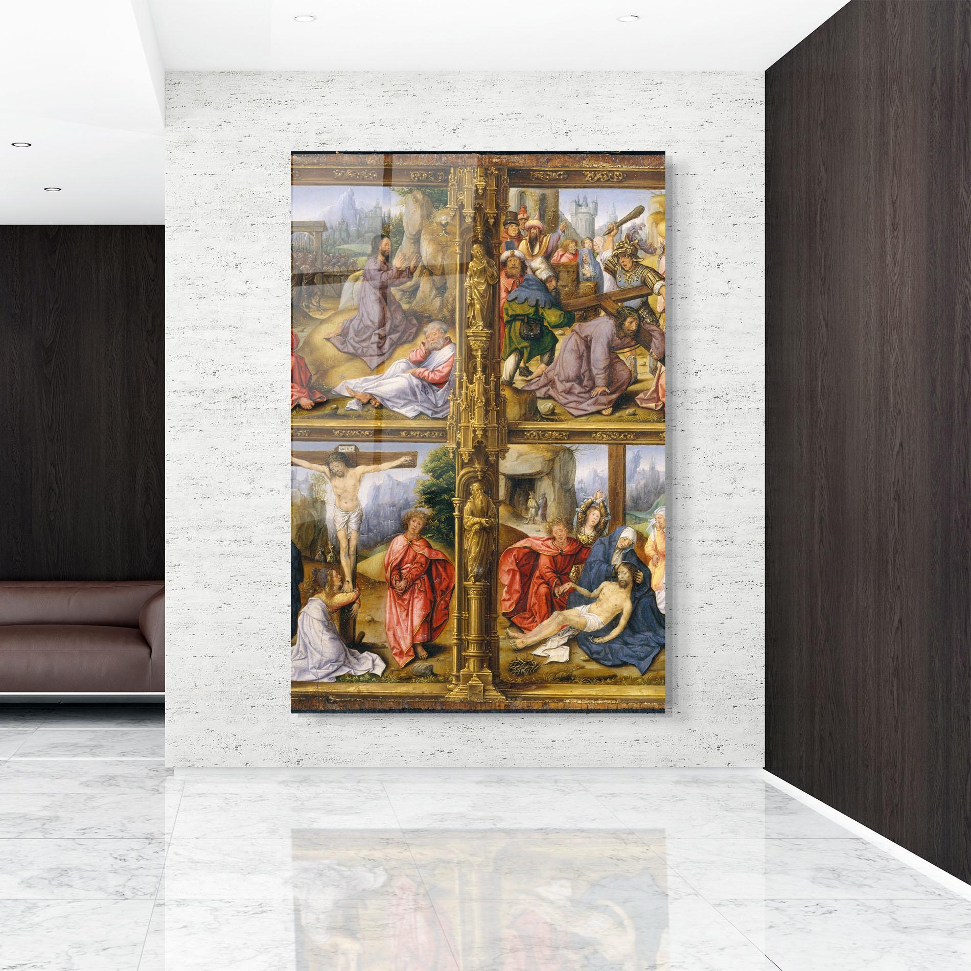 Стъклена картина Gold Window View mockup 9