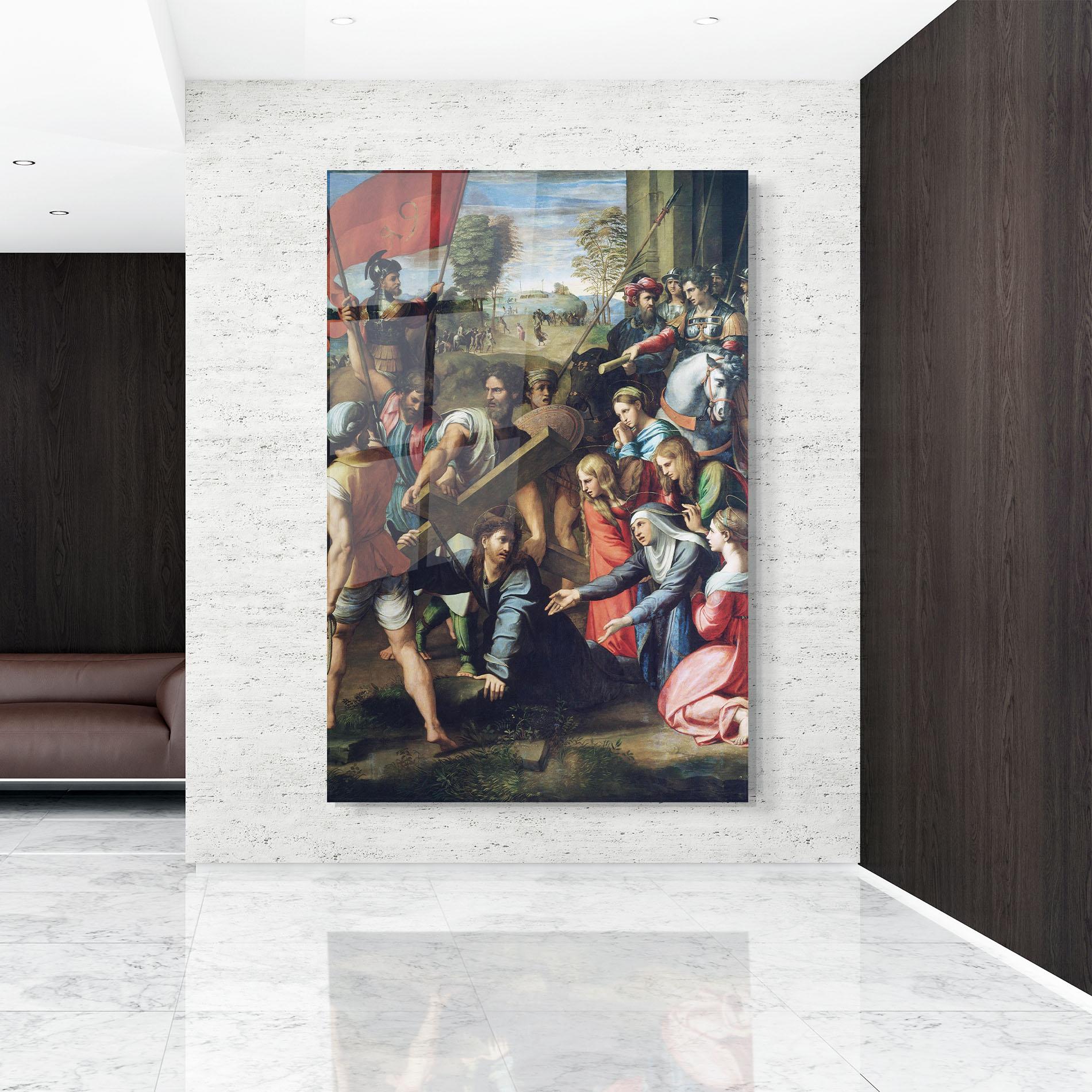 Стъклена картина Taking The Cross mockup 9