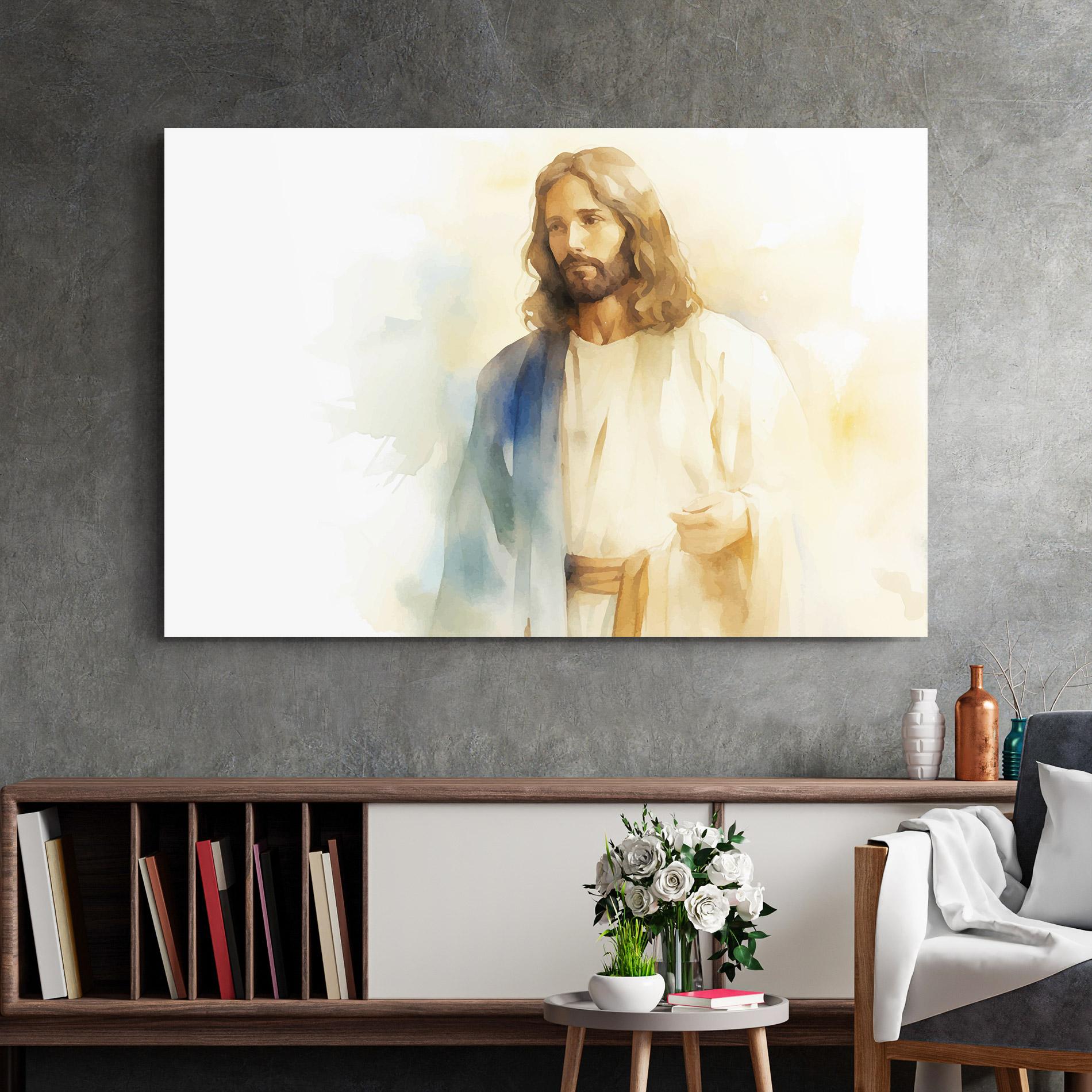 Стъклена картина Jesus Light Art mockup 2