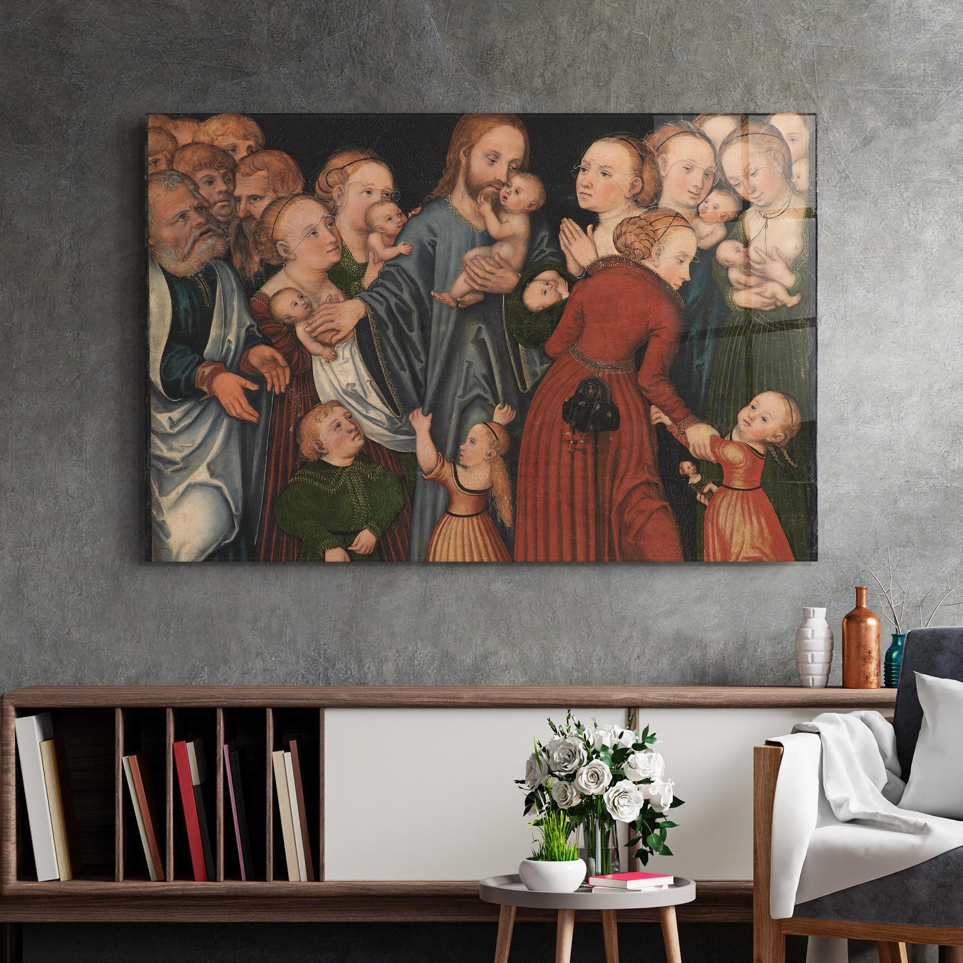 Стъклена картина Jesus Old Art mockup 2