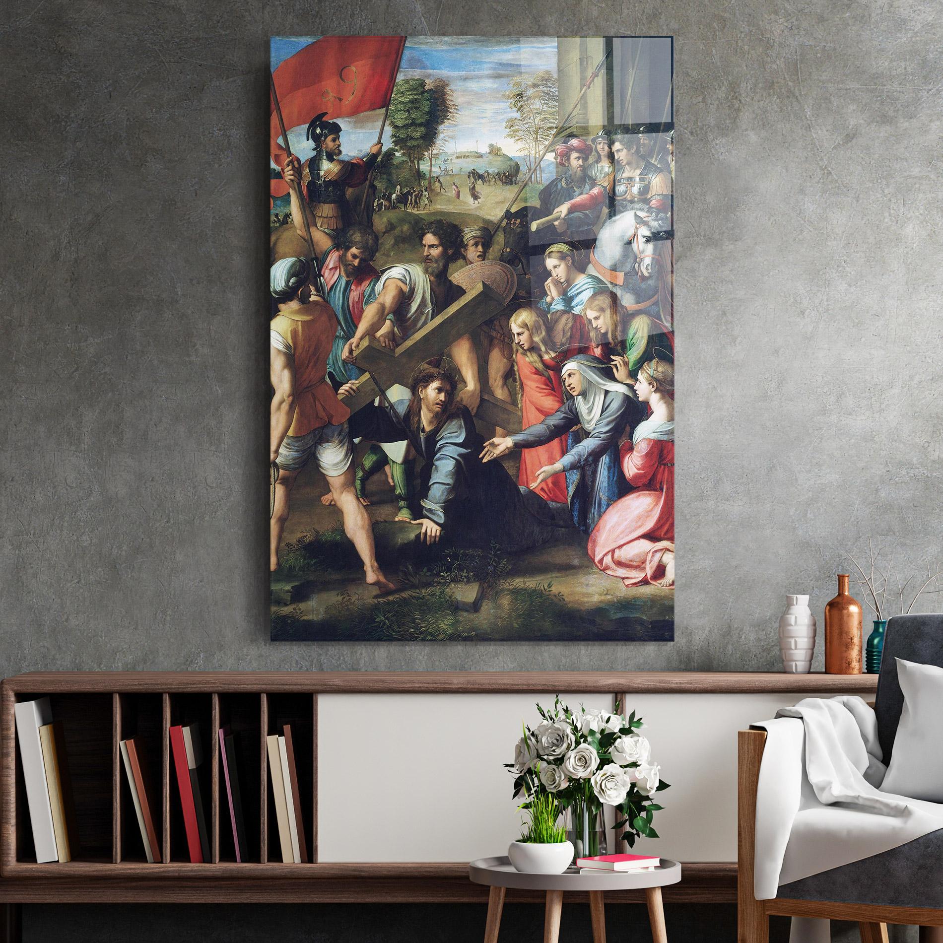 Стъклена картина Taking The Cross mockup 2