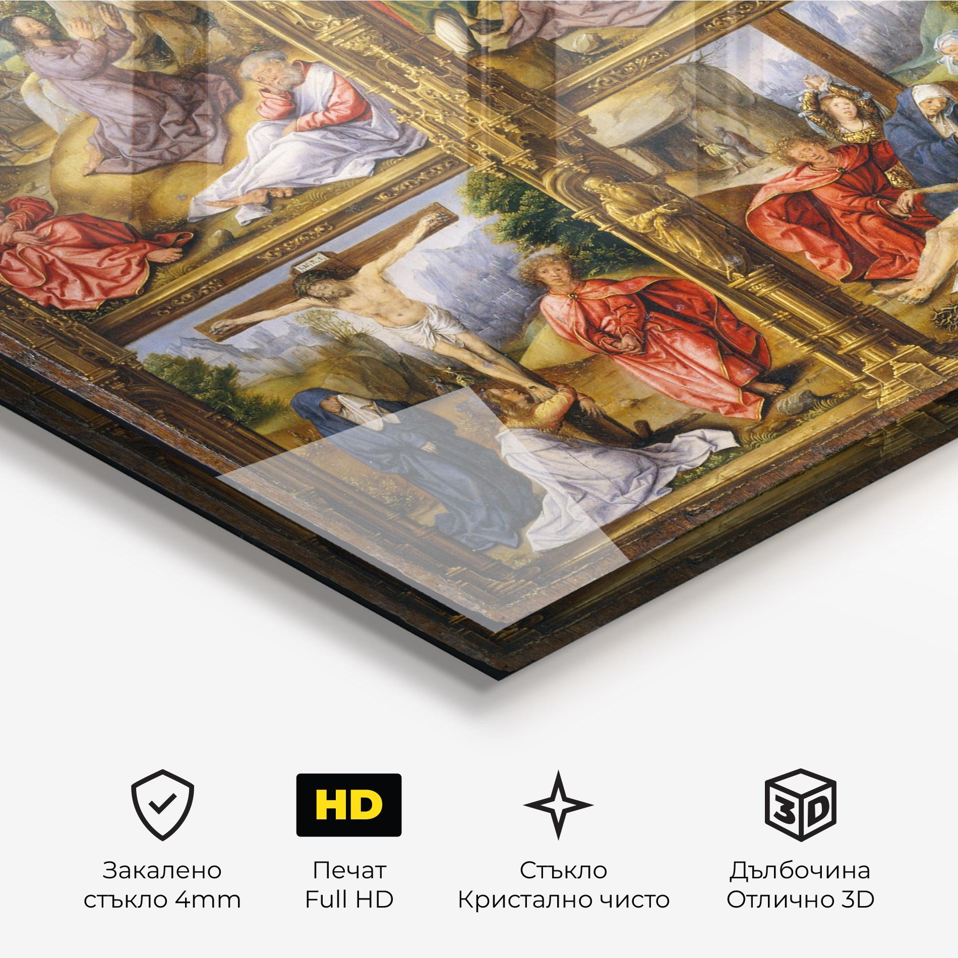 Стъклена картина Gold Window View mockup 3