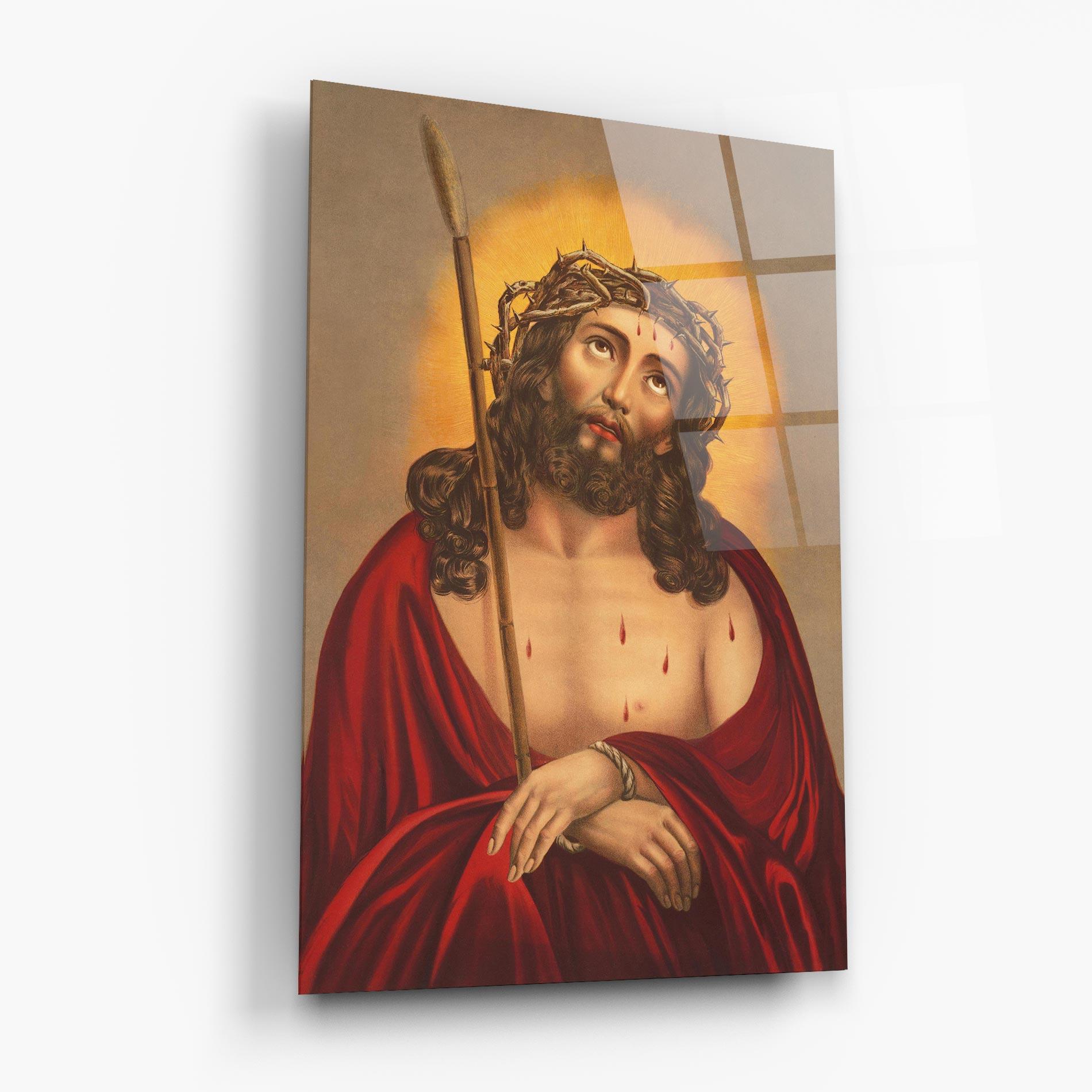 Стъклена картина Red Dresses Jesus mockup 6