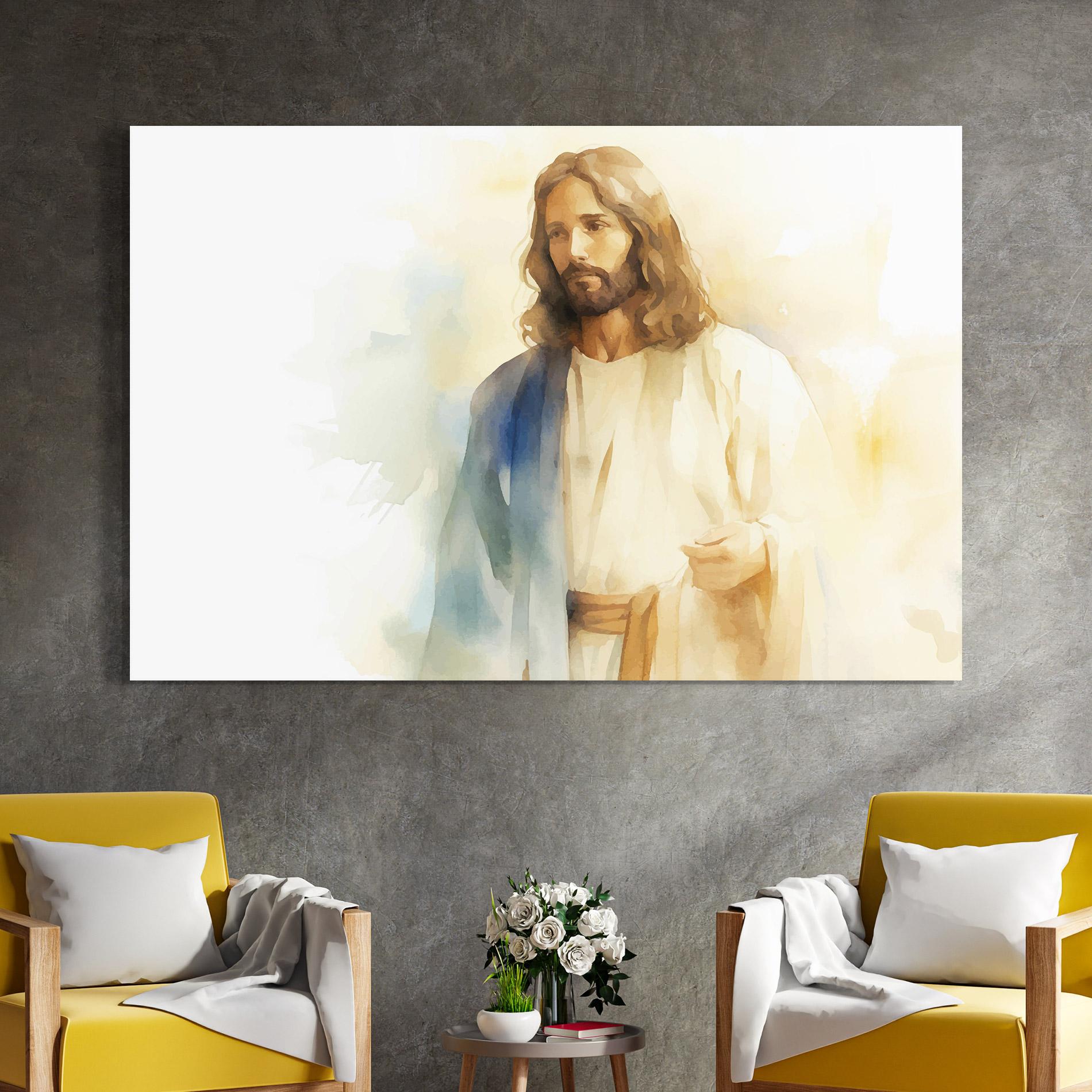 Стъклена картина Jesus Light Art mockup 4