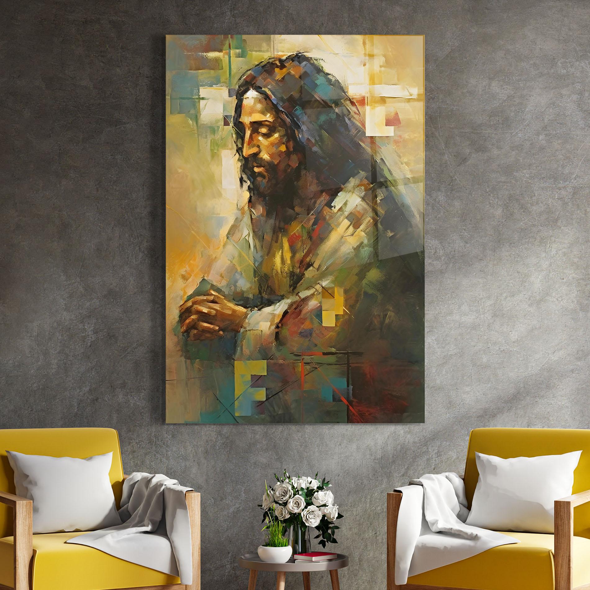 Стъклена картина Christ Painting Art mockup 4