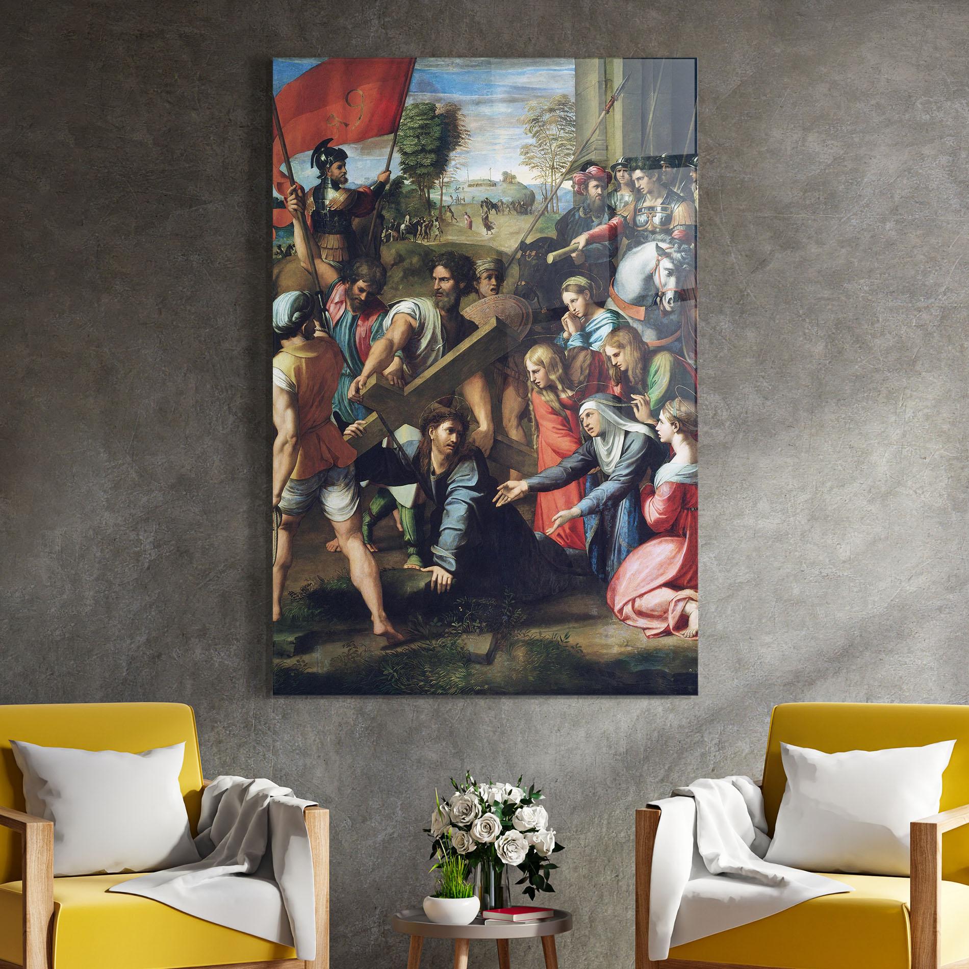 Стъклена картина Taking The Cross mockup 4