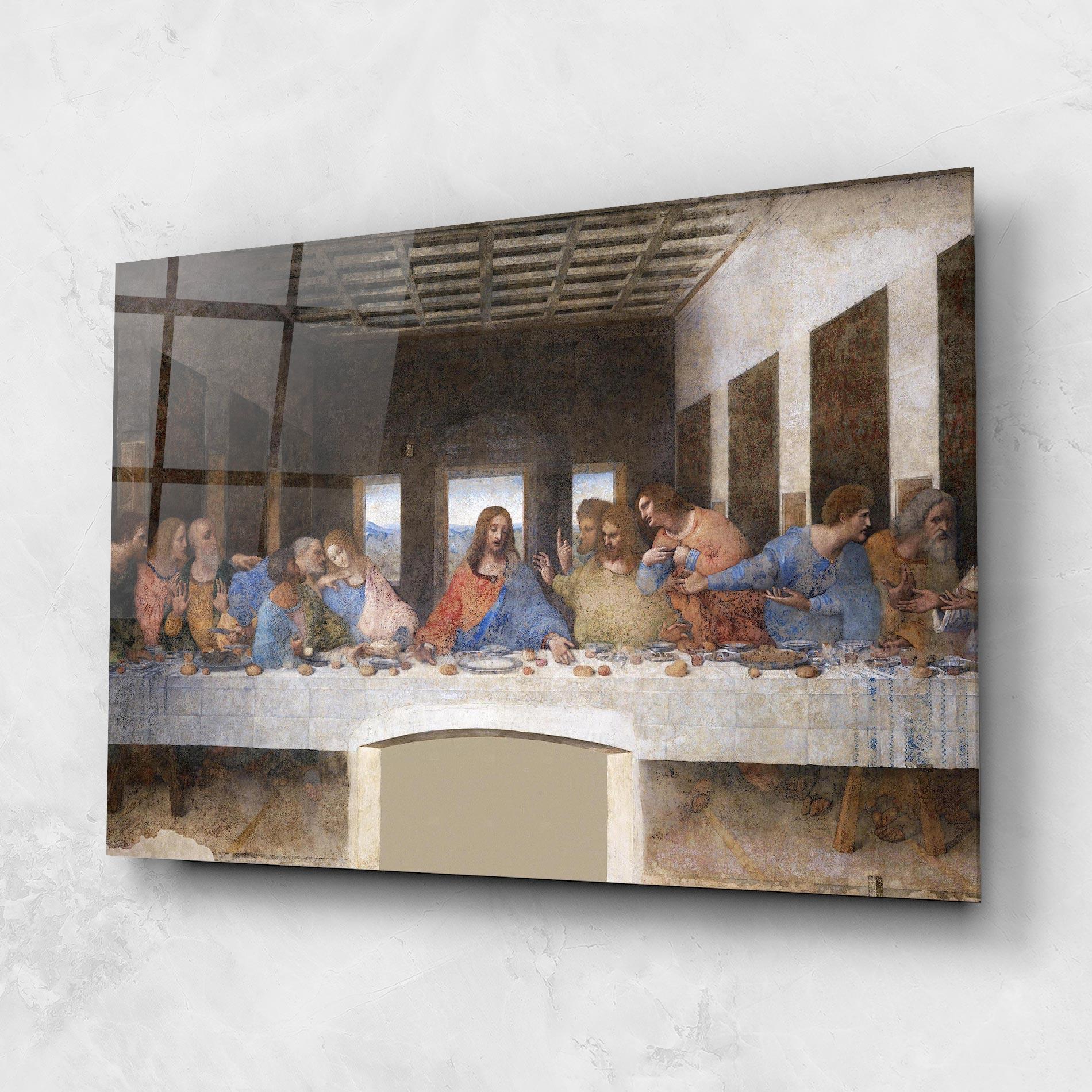 Стъклена картина Jesus Eating mockup 1