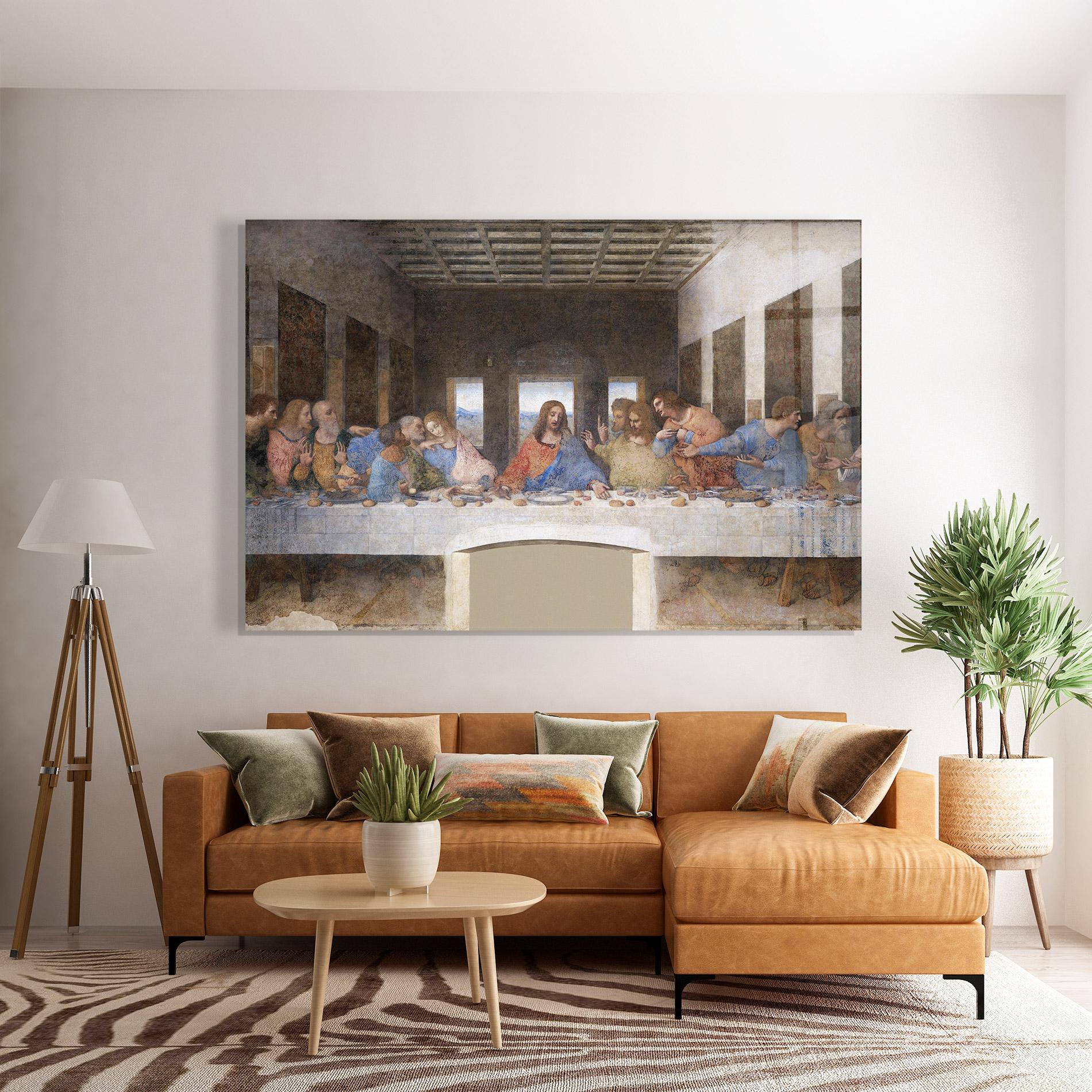 Стъклена картина Jesus Eating mockup 7