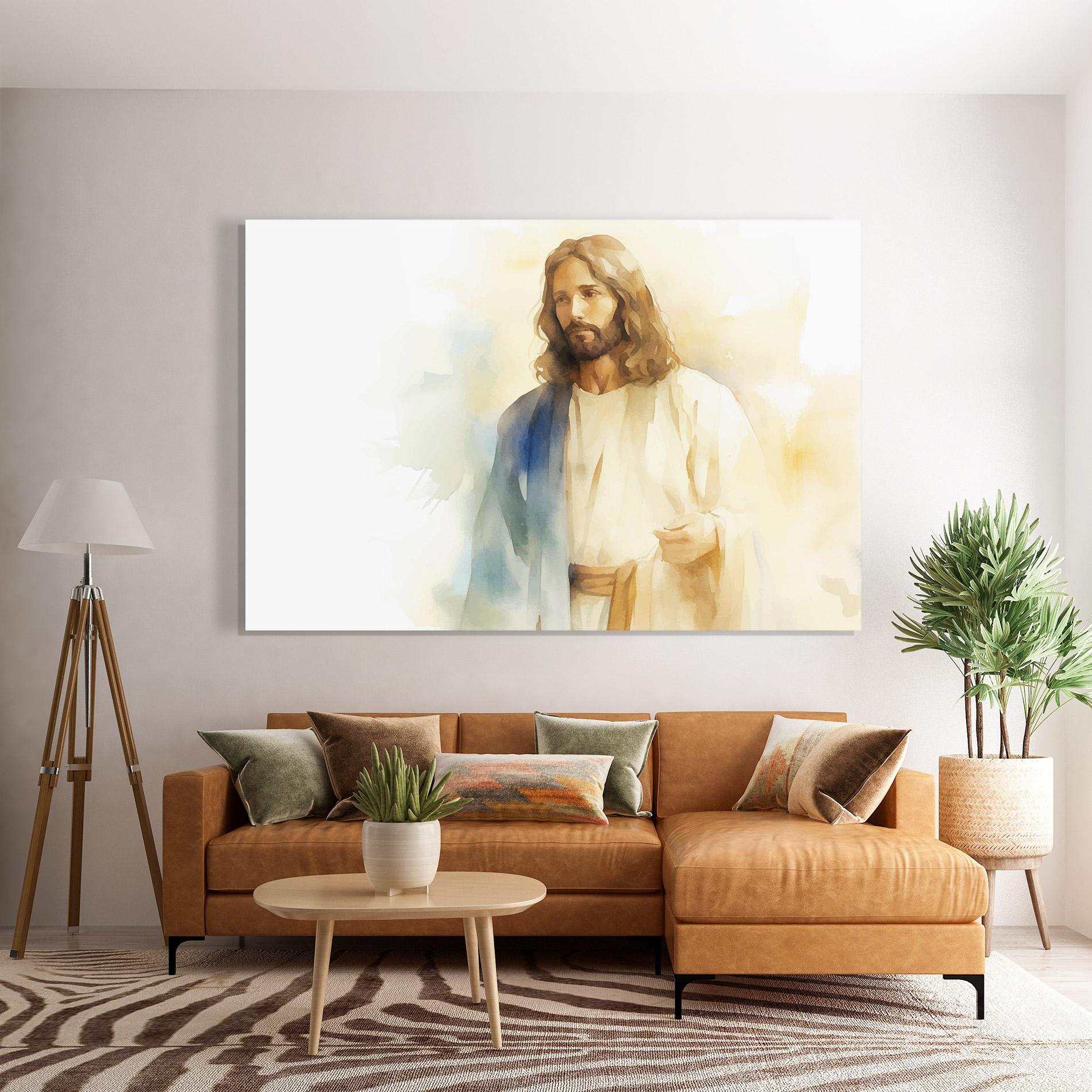 Стъклена картина Jesus Light Art mockup 7