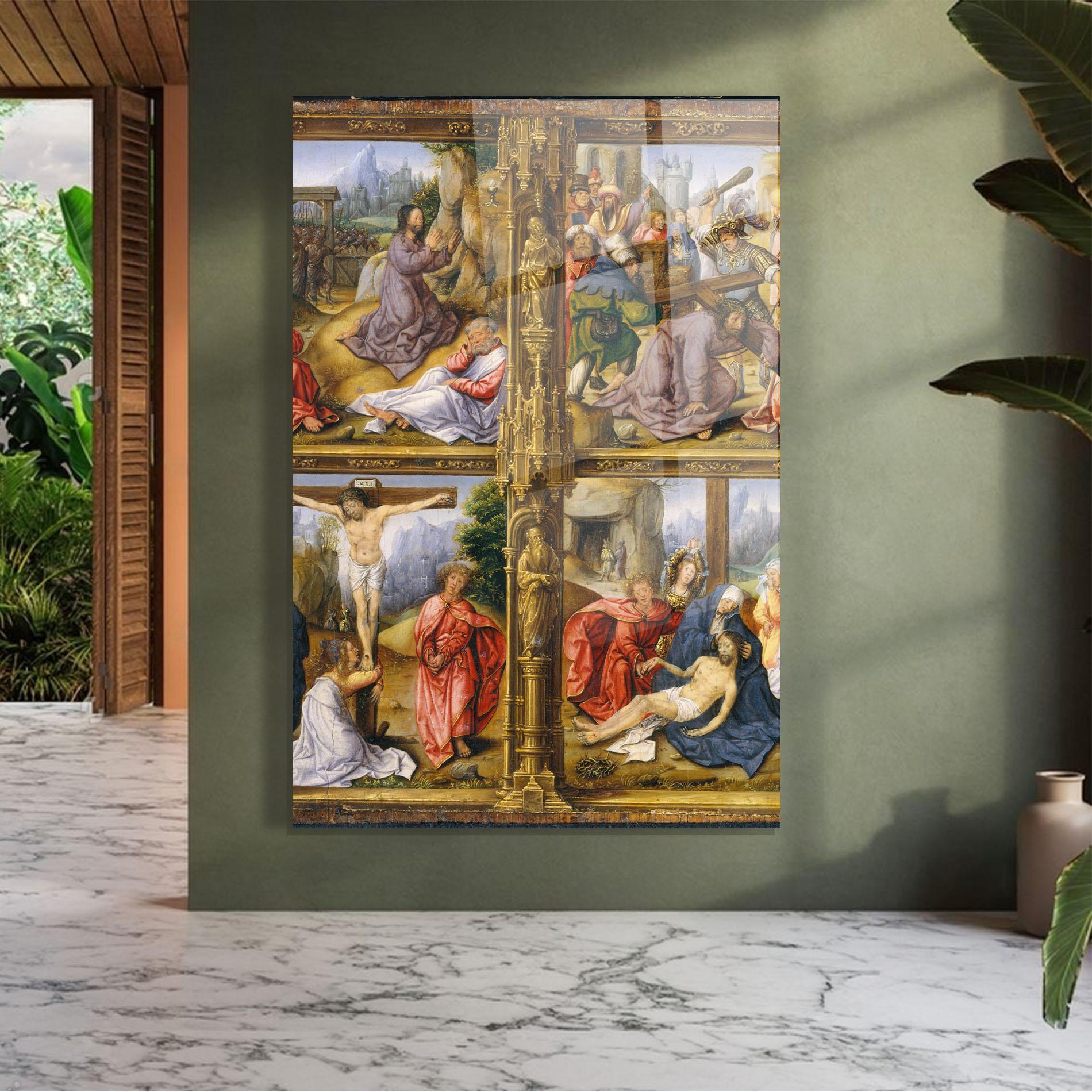 Стъклена картина Gold Window View mockup 7