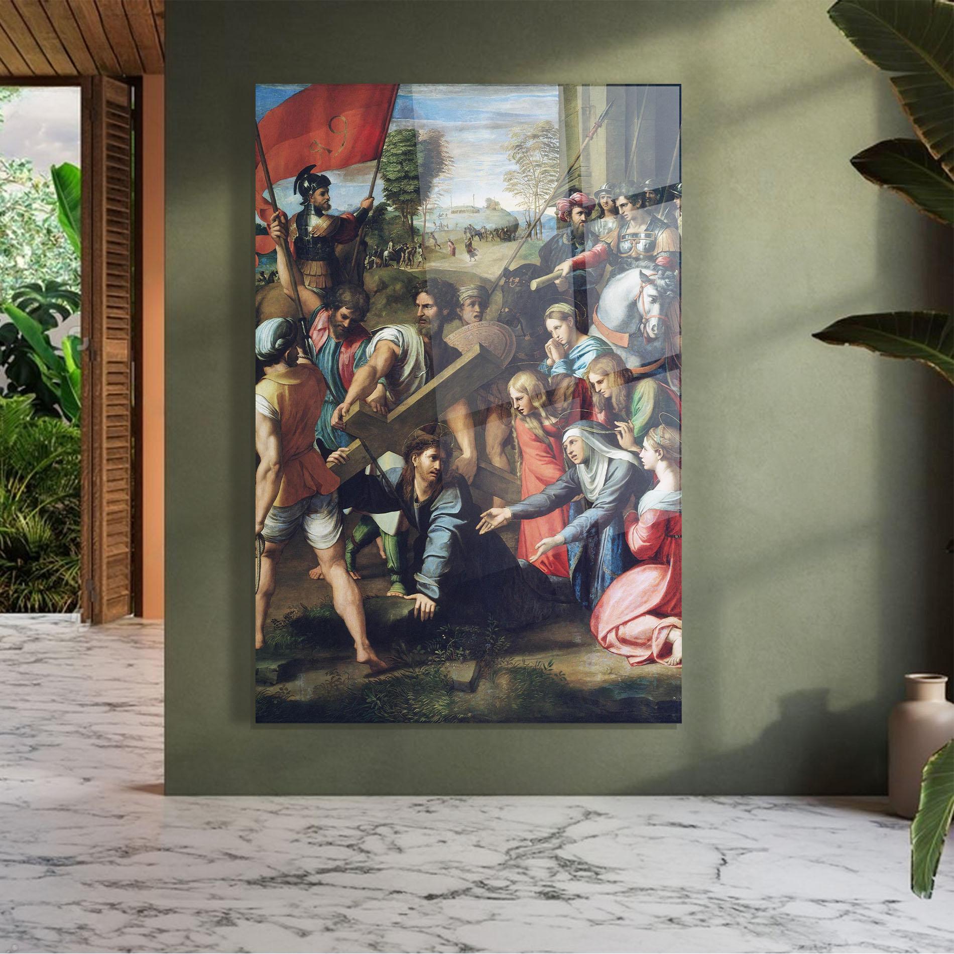 Стъклена картина Taking The Cross mockup 7