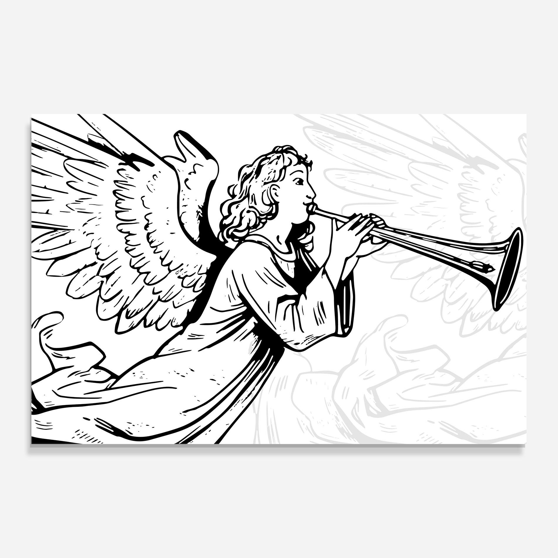 Стъклена картина Angel Music mockup 0