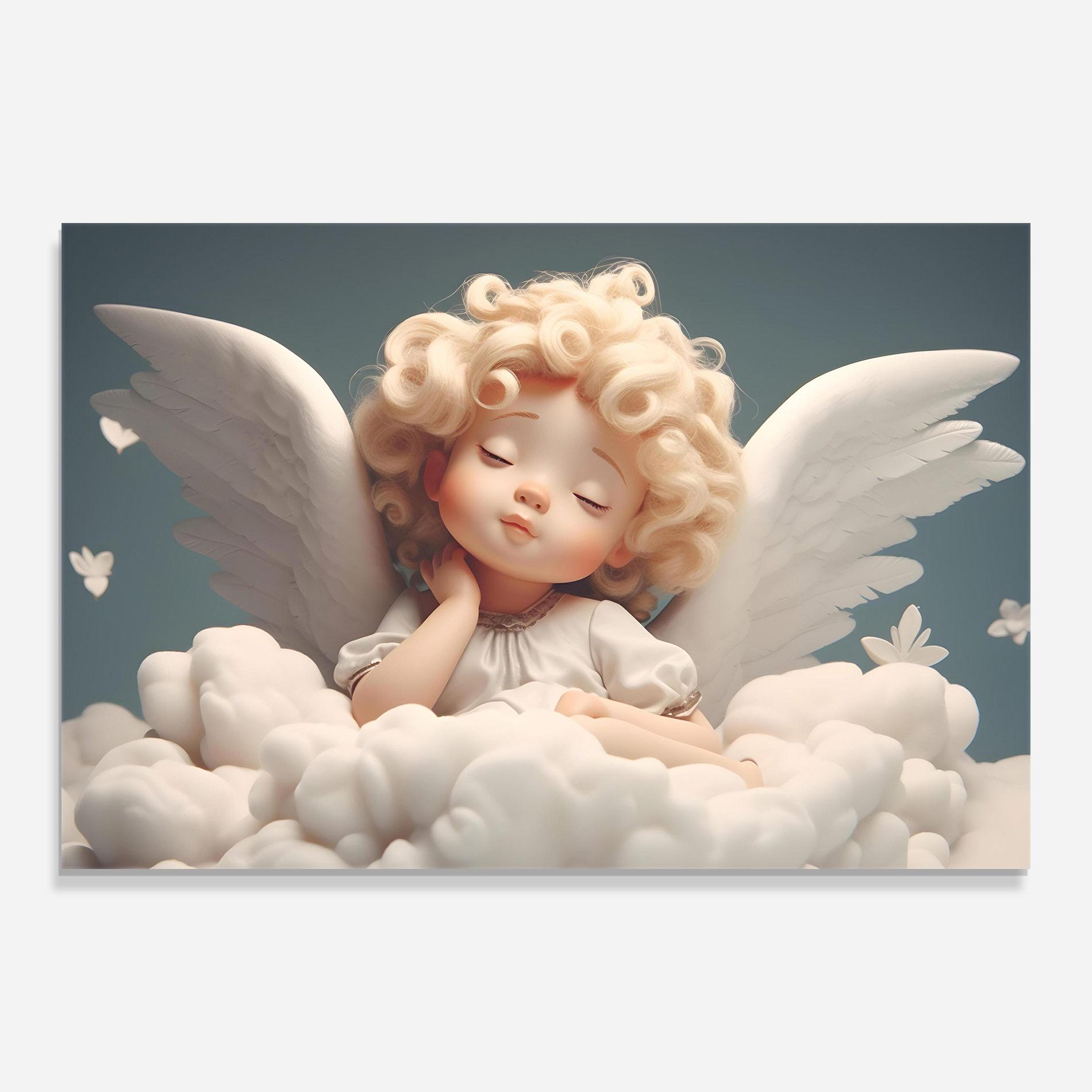 Стъклена картина Statue Baby Angel mockup 0