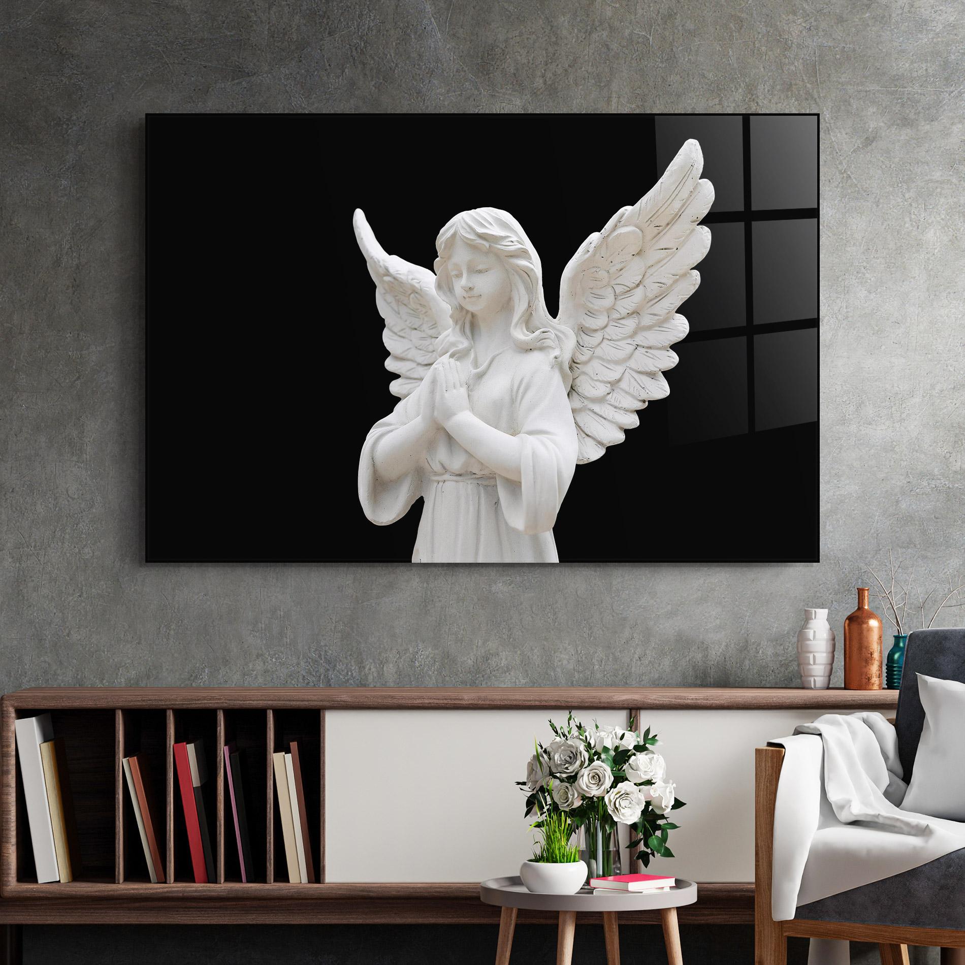 Стъклена картина Pretty Angel Statues mockup 2