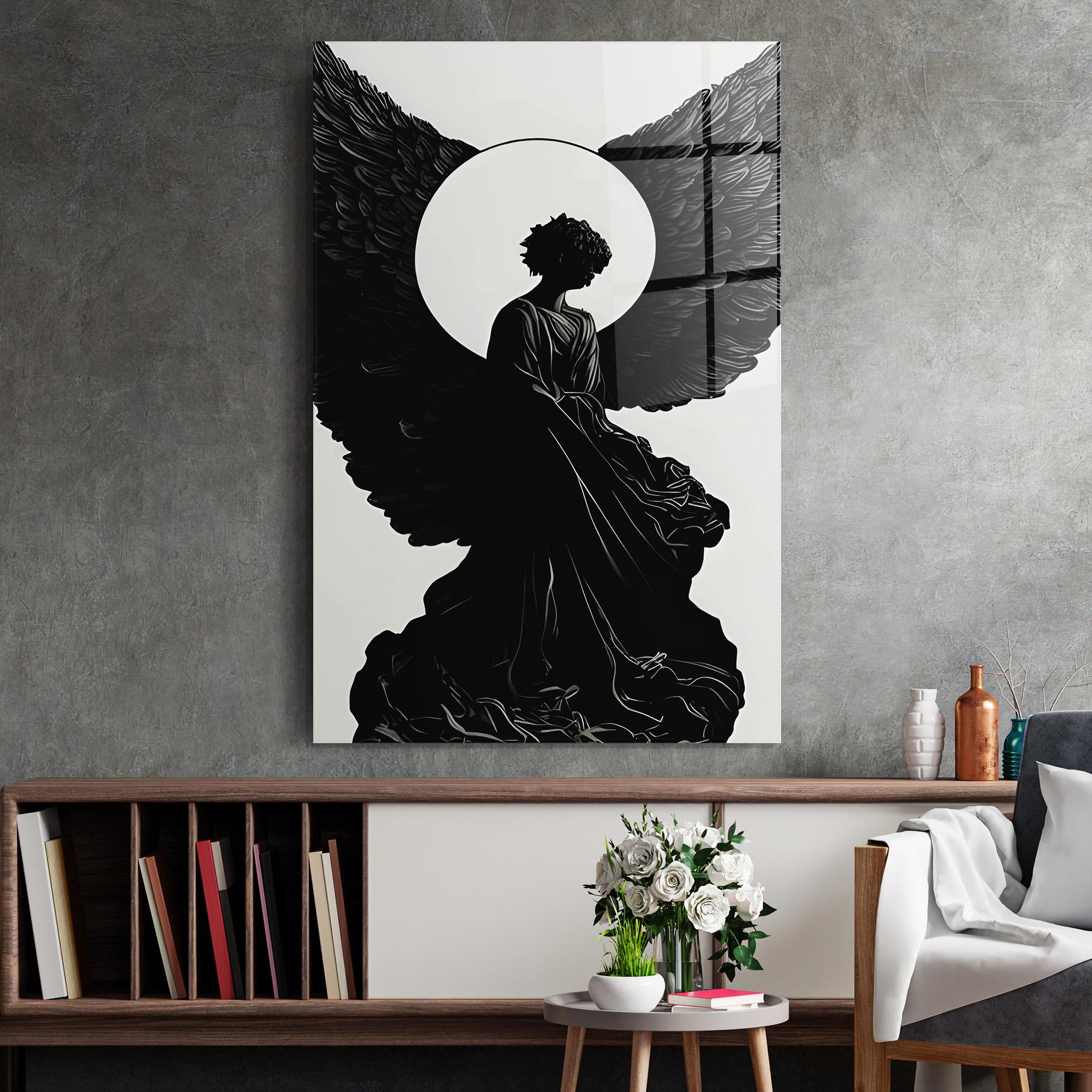 Стъклена картина Angel Shilouette mockup 2