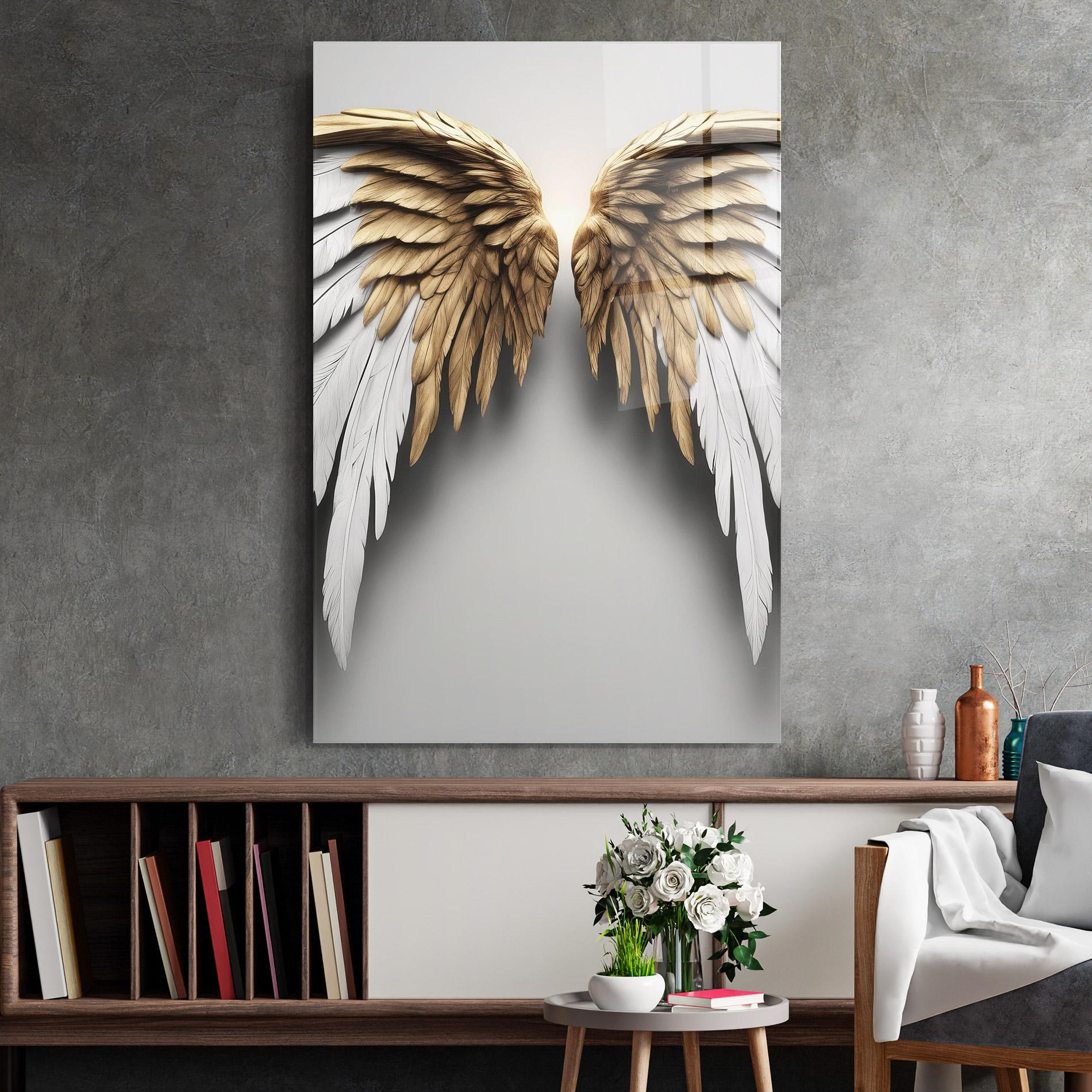 Стъклена картина Realistic Angel Wings mockup 2