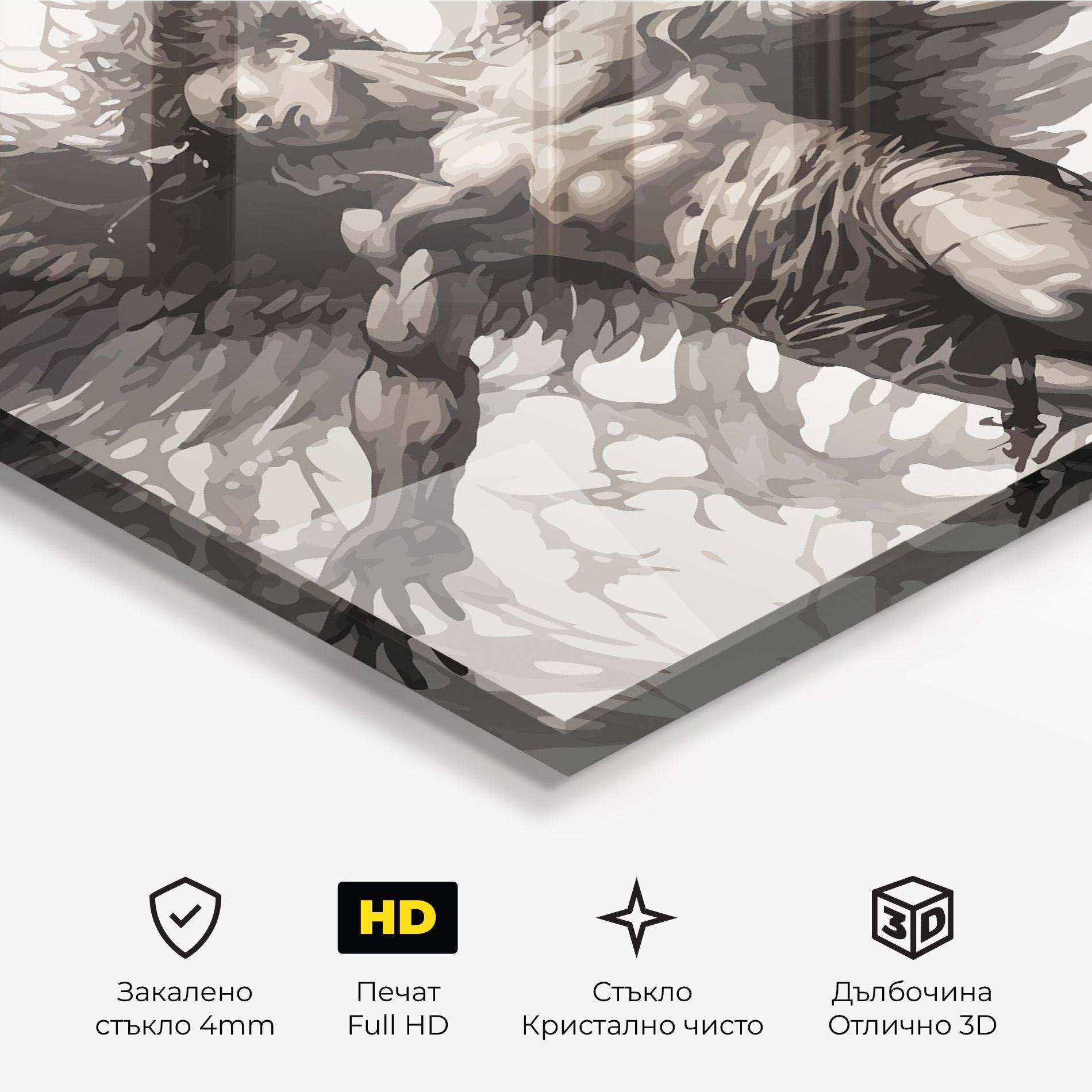 Стъклена картина Falling Angel mockup 3