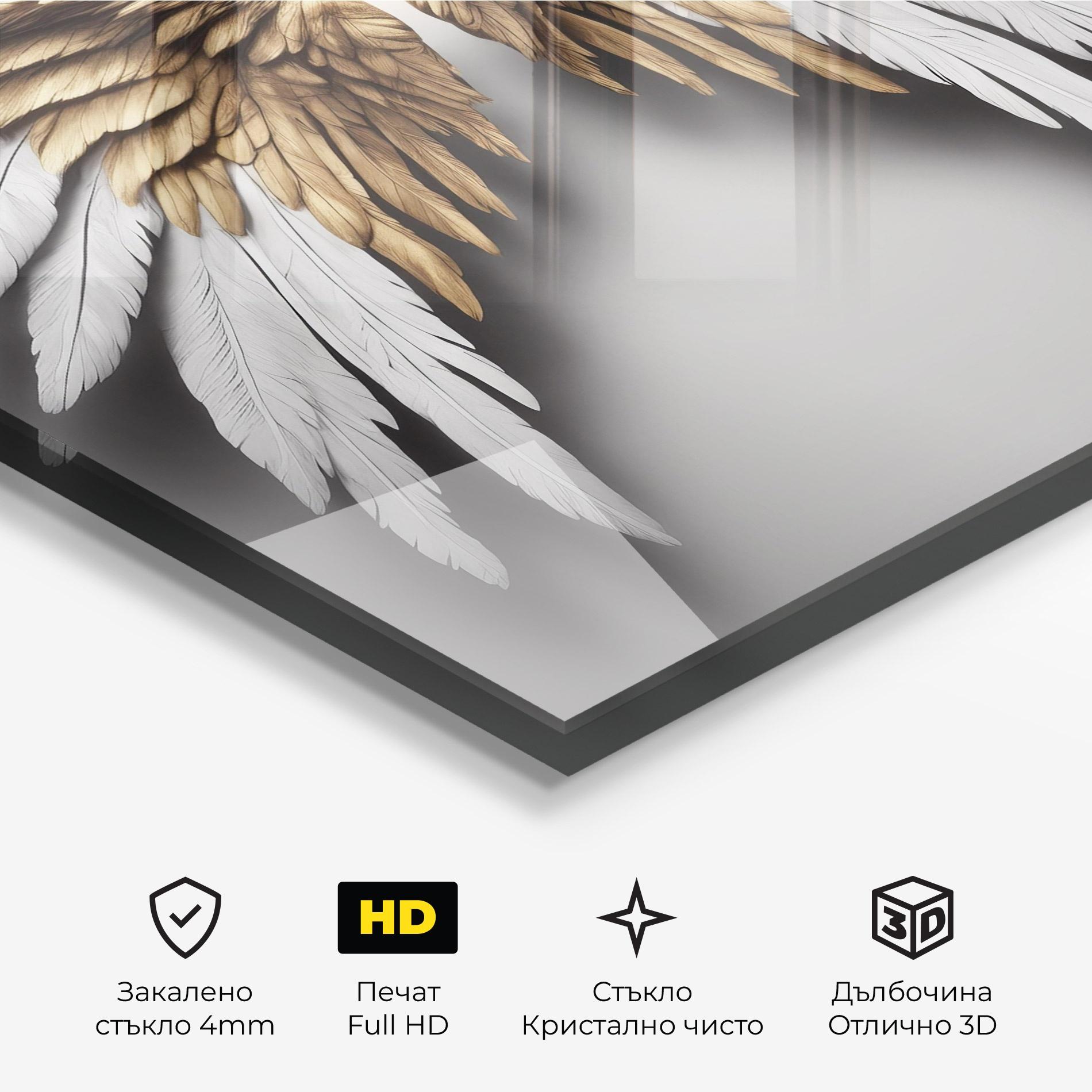 Стъклена картина Realistic Angel Wings mockup 3