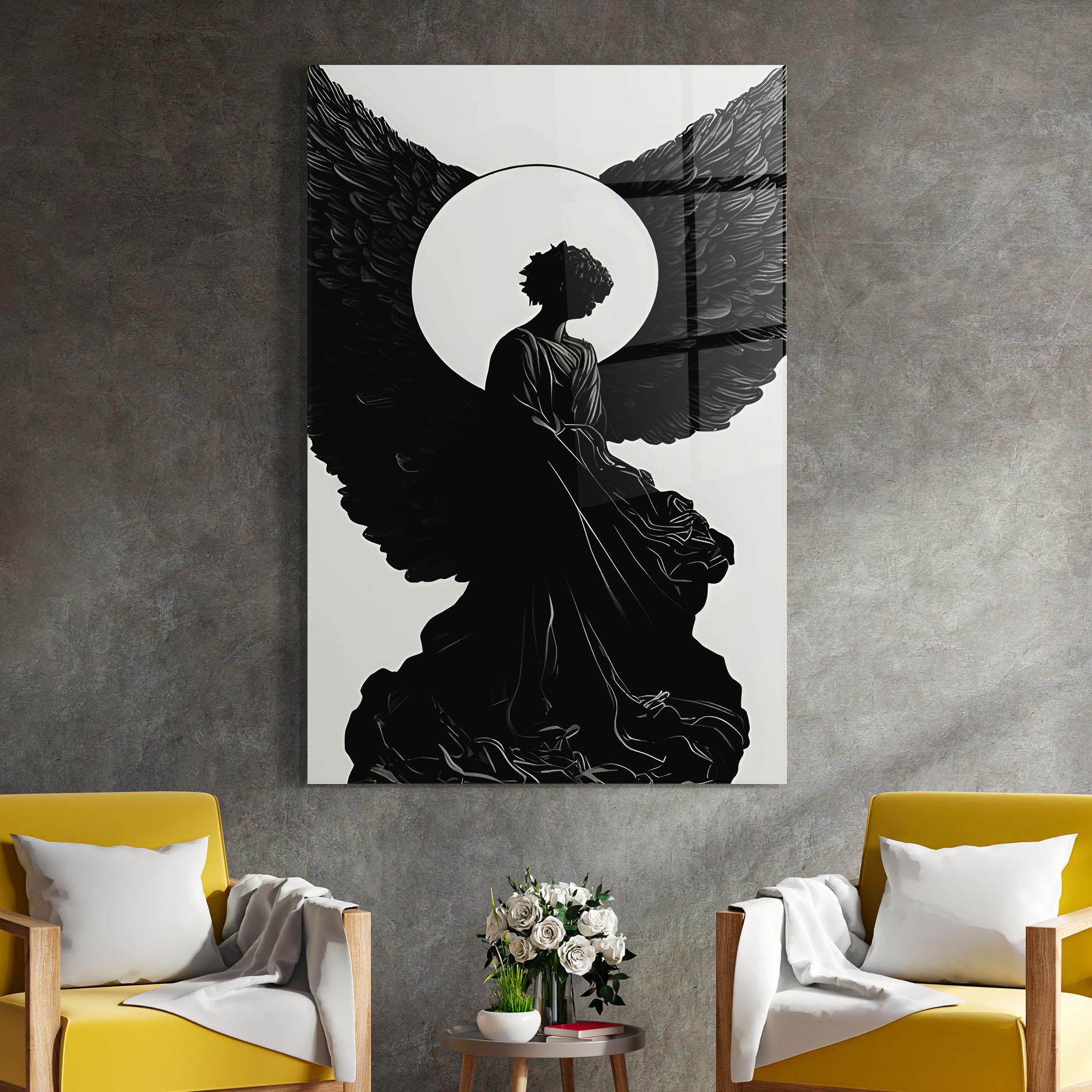 Стъклена картина Angel Shilouette mockup 4