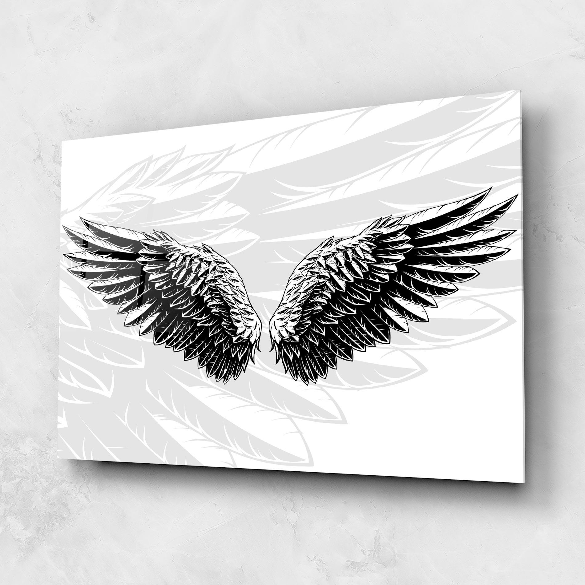 Стъклена картина Angel Wings mockup 1