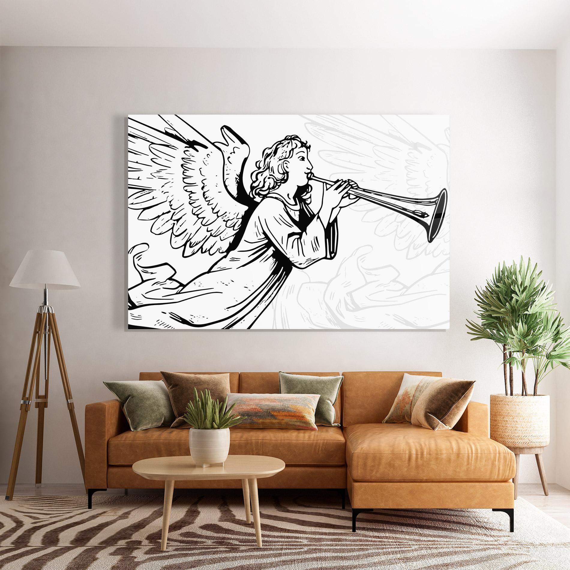 Стъклена картина Angel Music mockup 7