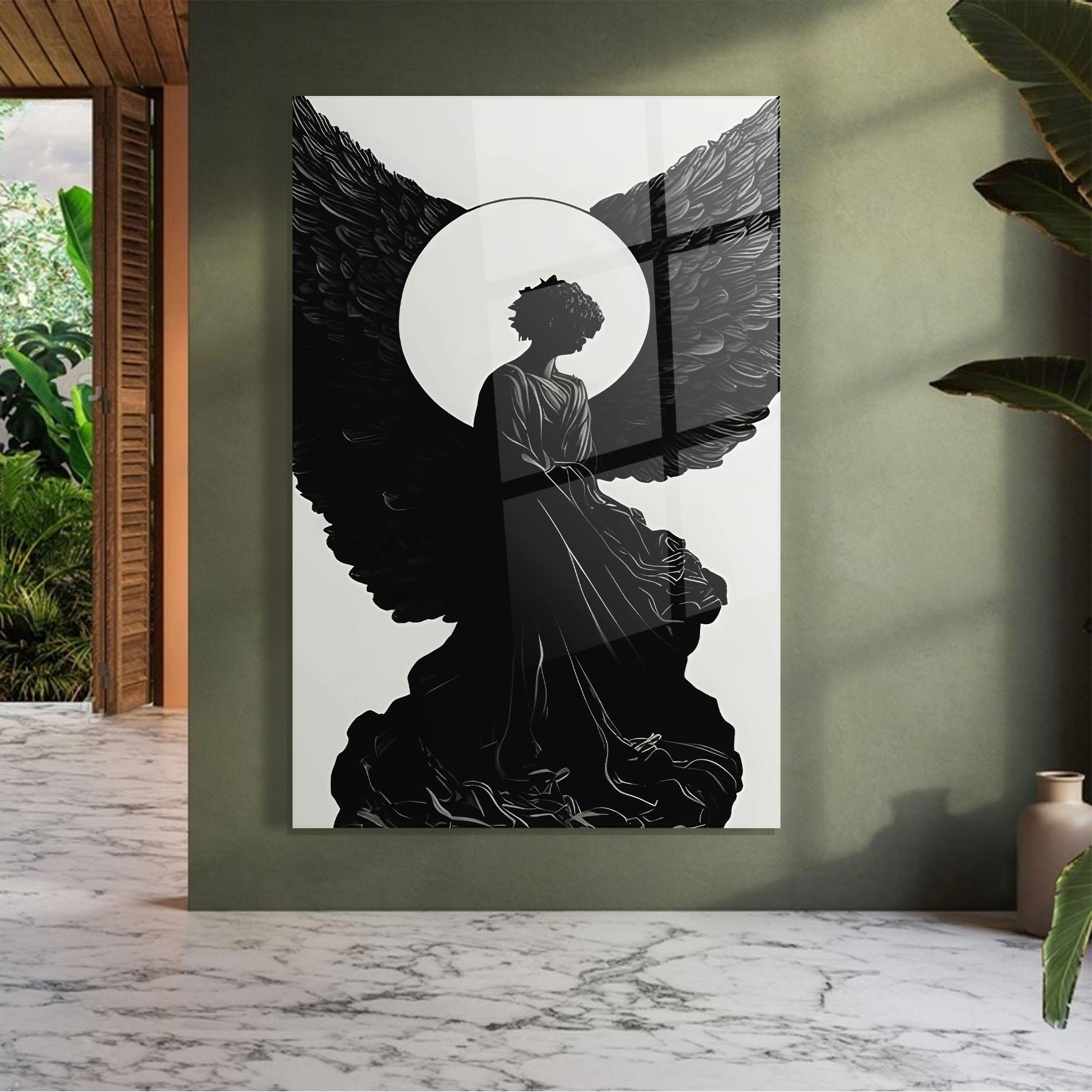 Стъклена картина Angel Shilouette mockup 7