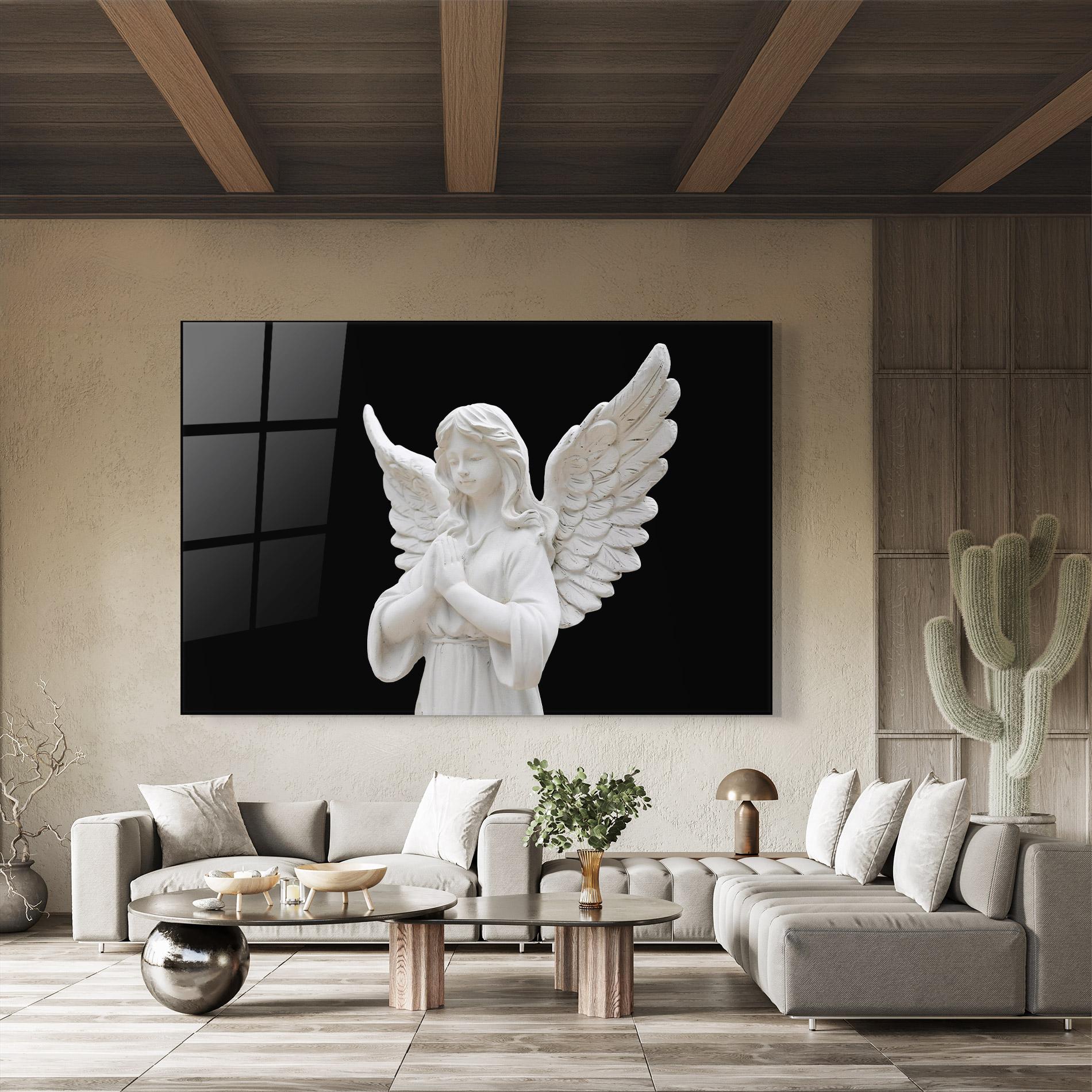 Стъклена картина Pretty Angel Statues mockup 8