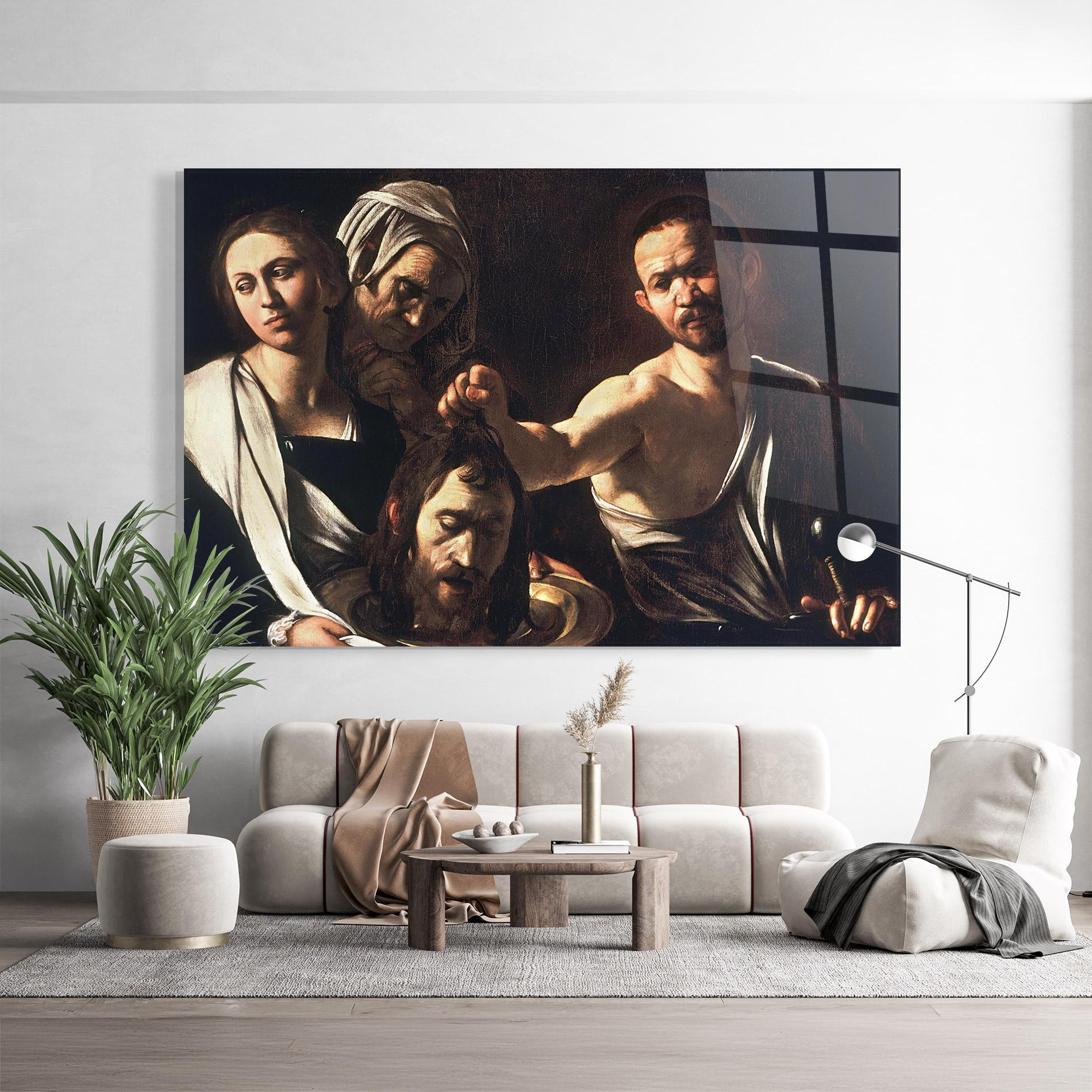 Стъклена картина Salome With The Head Of John mockup 9