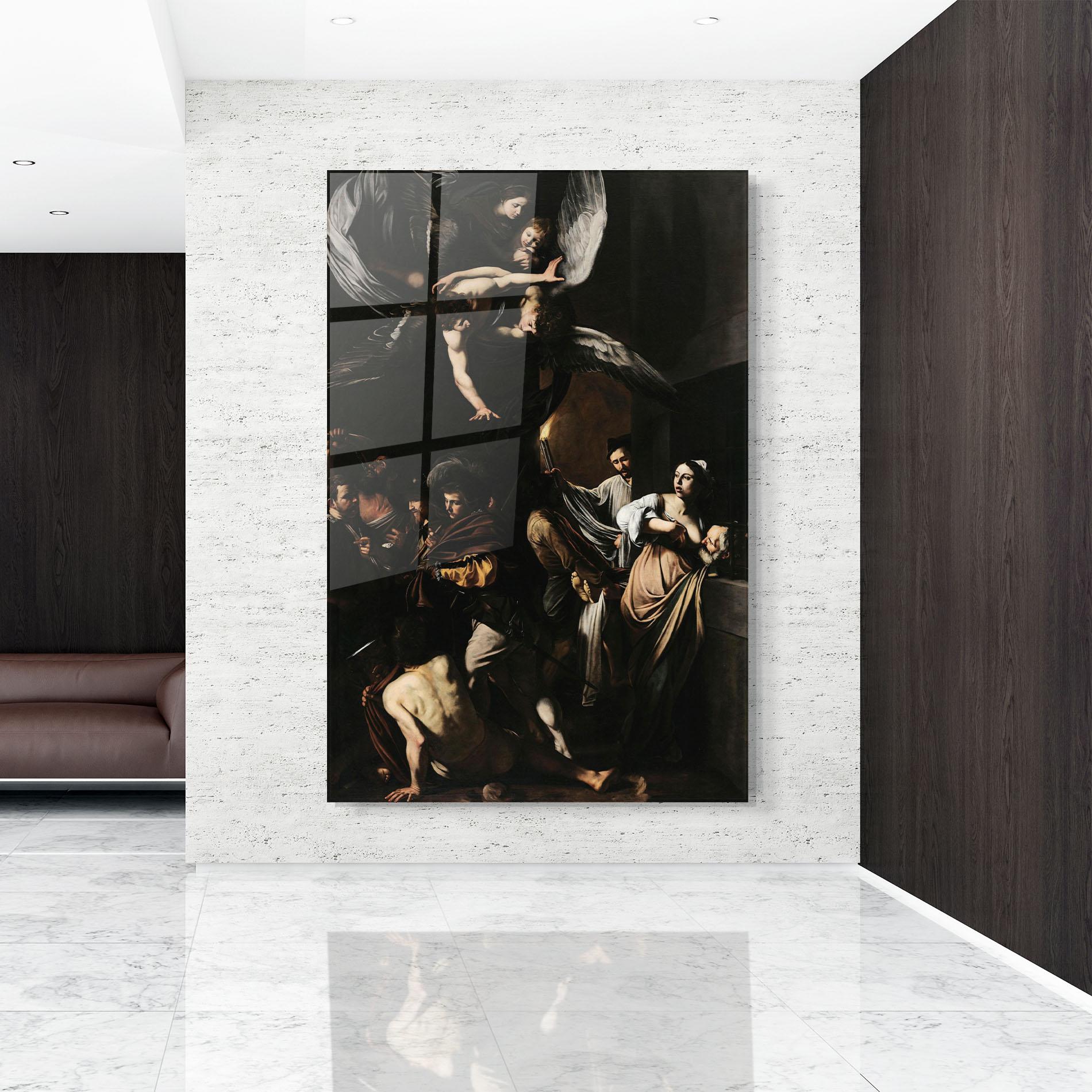 Стъклена картина Sette Opere Di Misericordia mockup 9