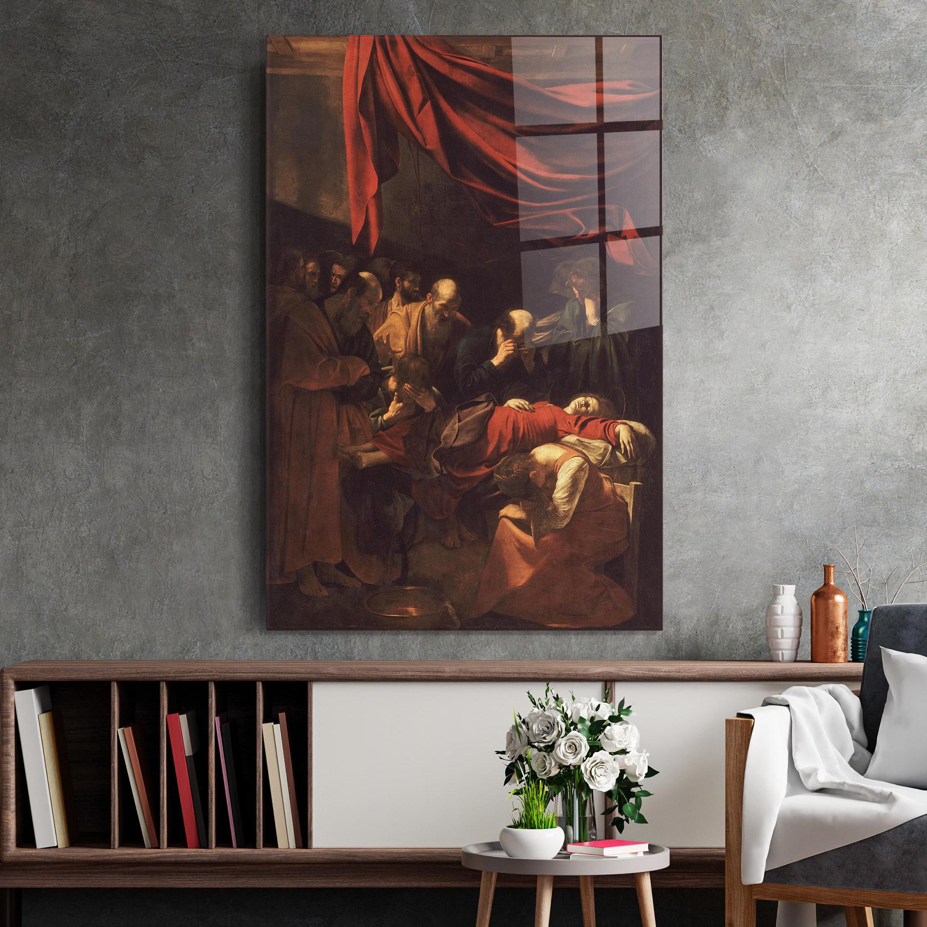 Стъклена картина Death Of The Virgin mockup 2