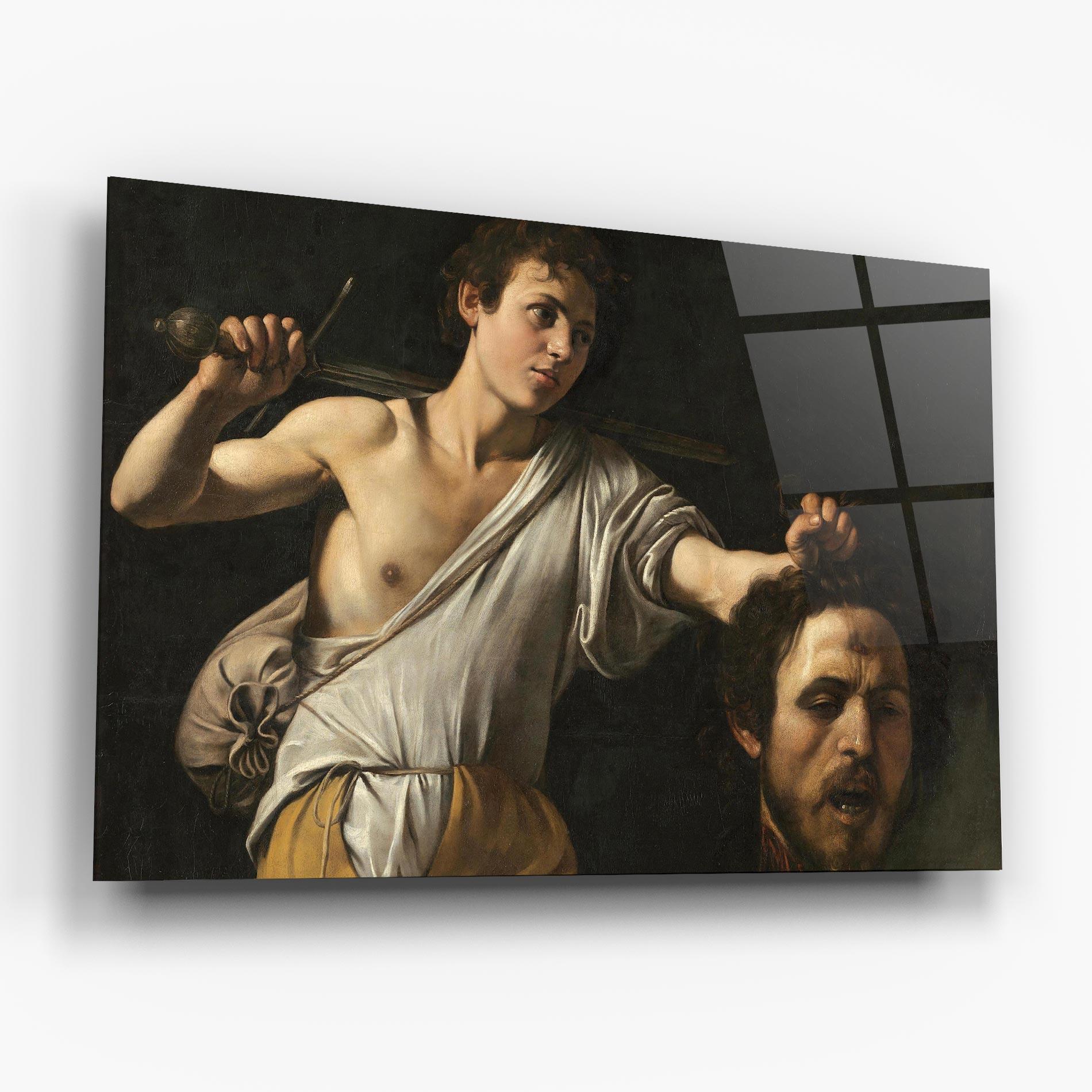 Стъклена картина The Head Of Goliath mockup 6