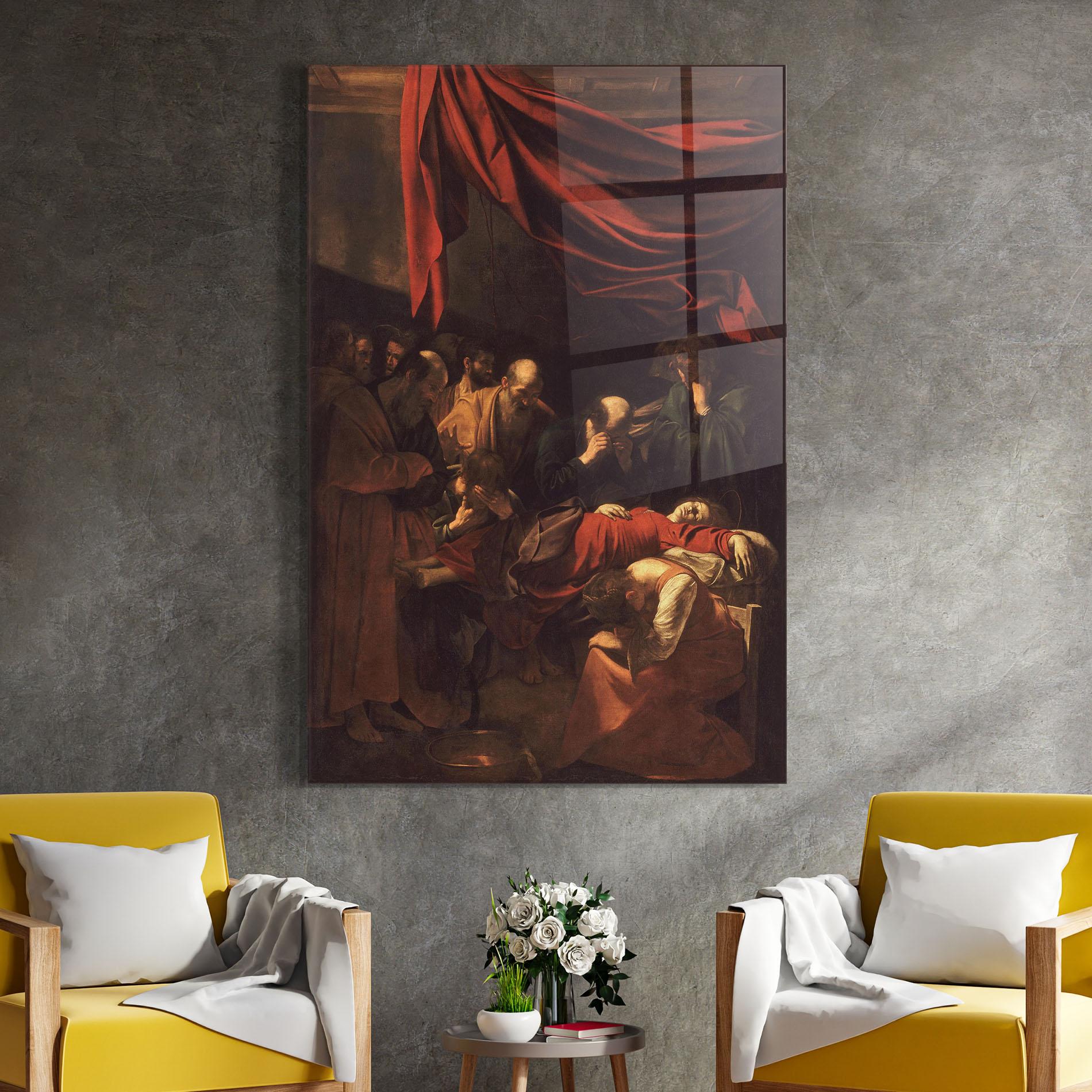 Стъклена картина Death Of The Virgin mockup 4