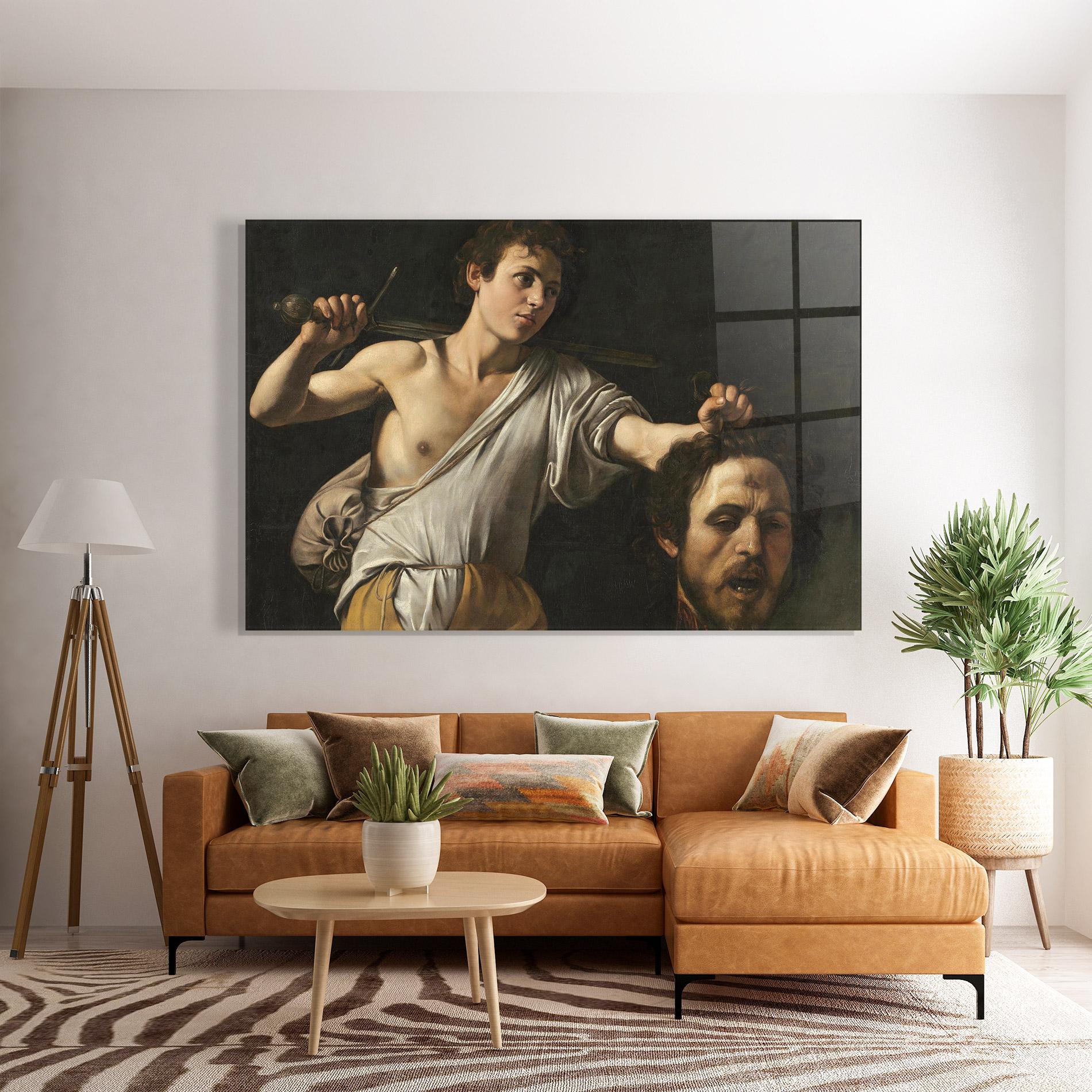 Стъклена картина The Head Of Goliath mockup 7