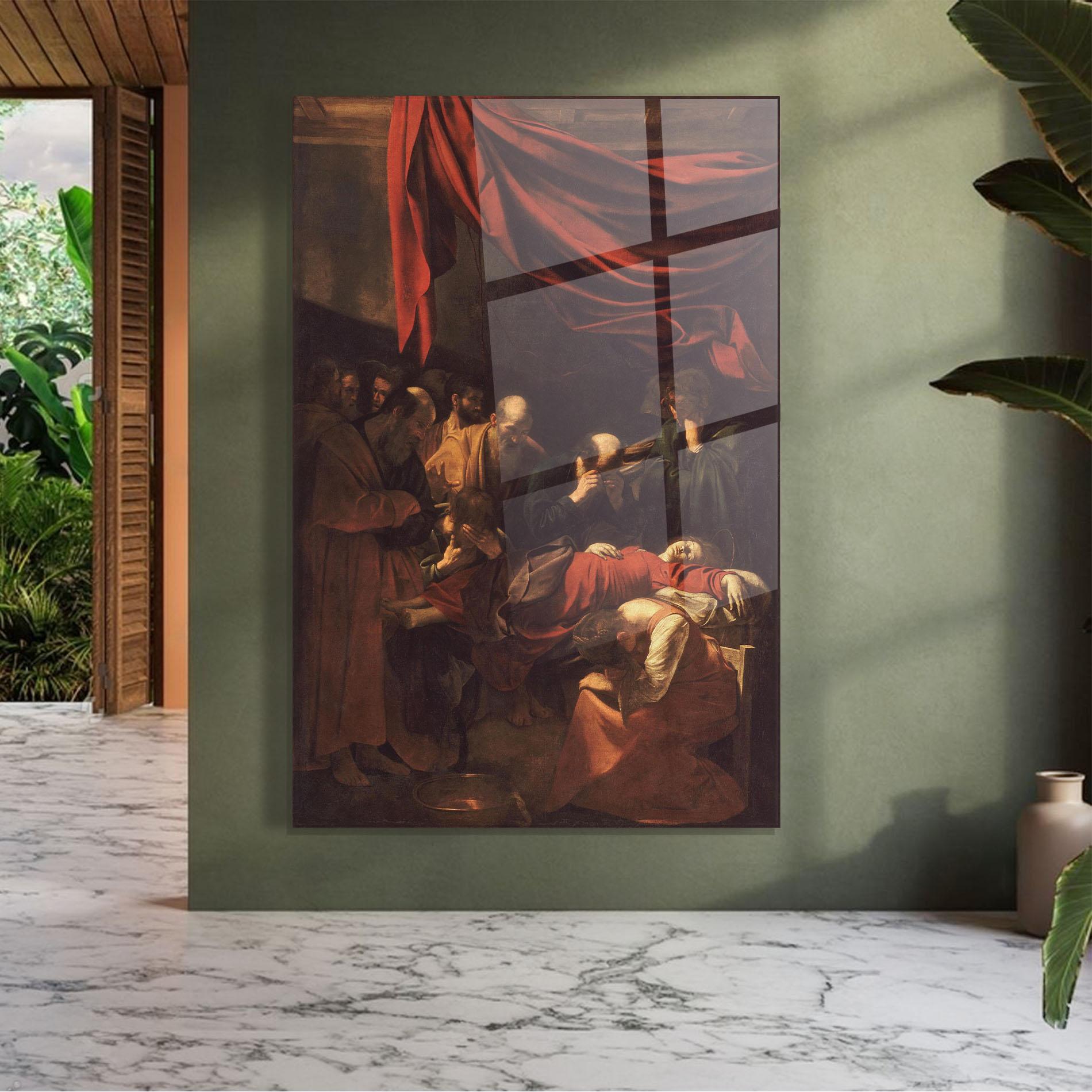 Стъклена картина Death Of The Virgin mockup 7