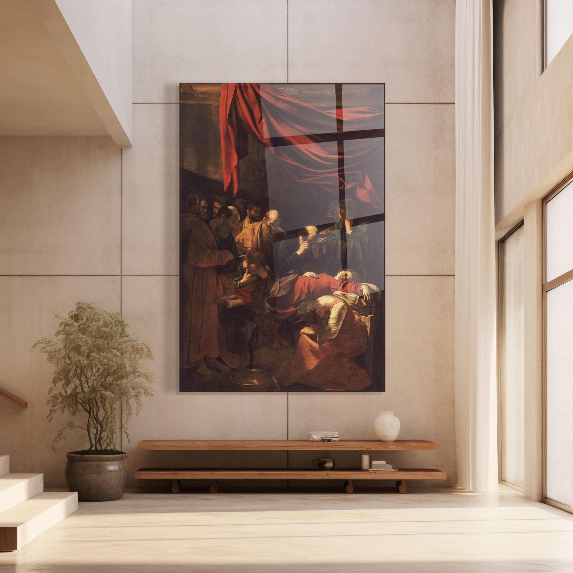 Стъклена картина Death Of The Virgin mockup 8