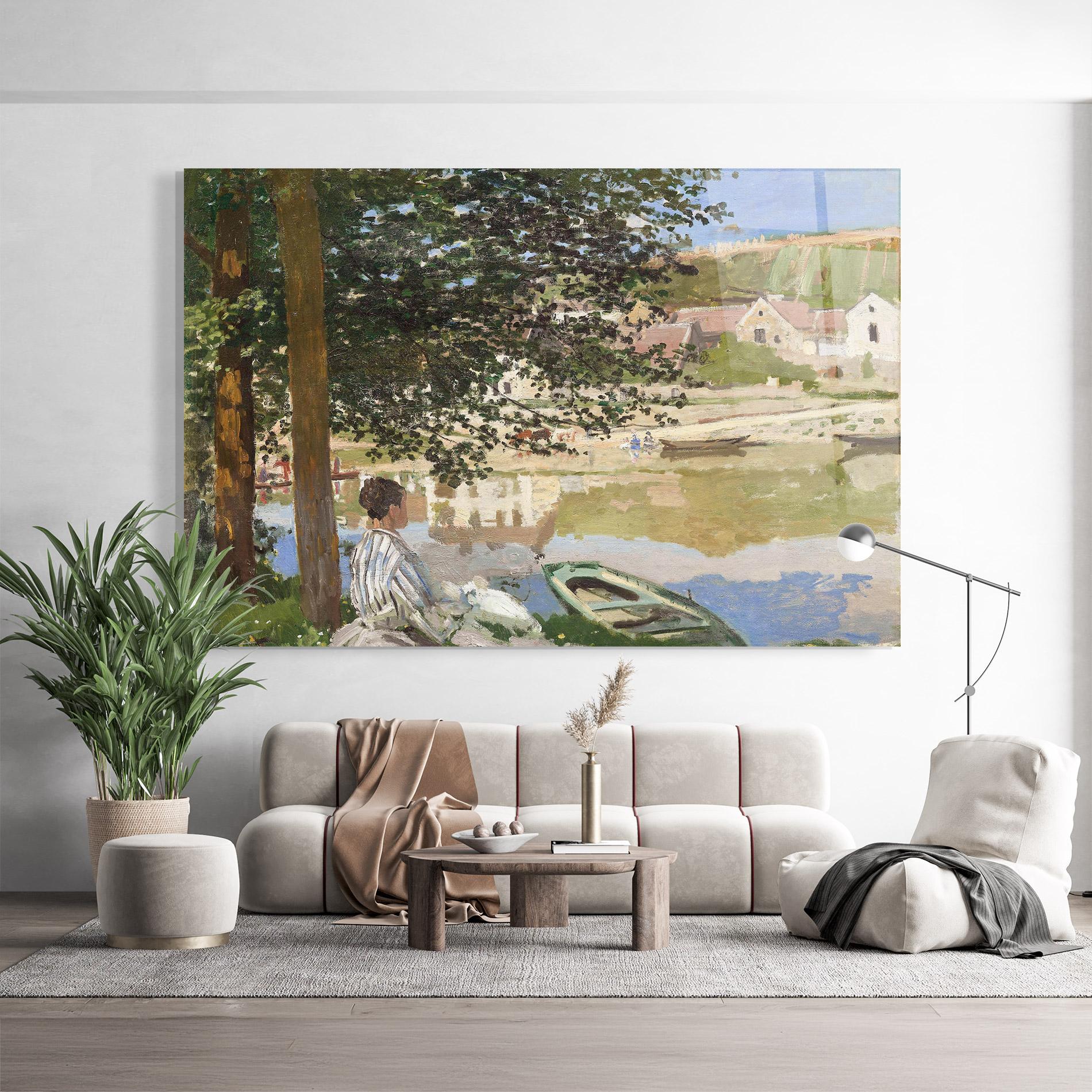 Стъклена картина On The Bank Of The Seine mockup 9